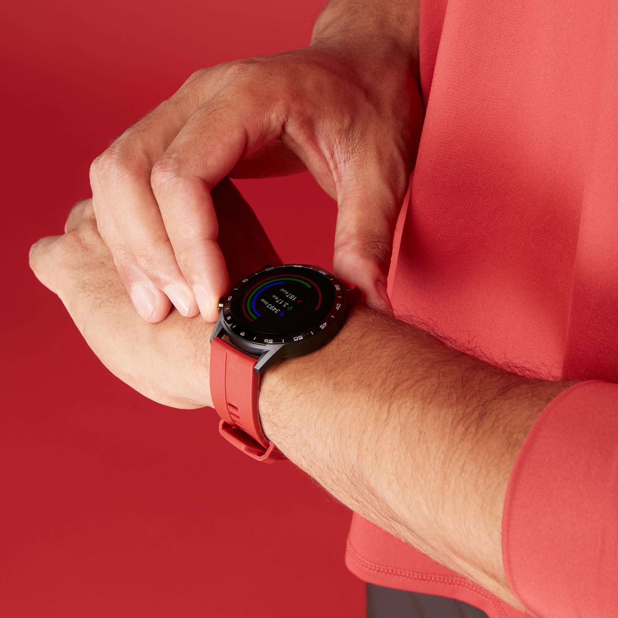 Sekonda Black Interactive Dial Red Silicone Strap Men's Smart Watch 1910