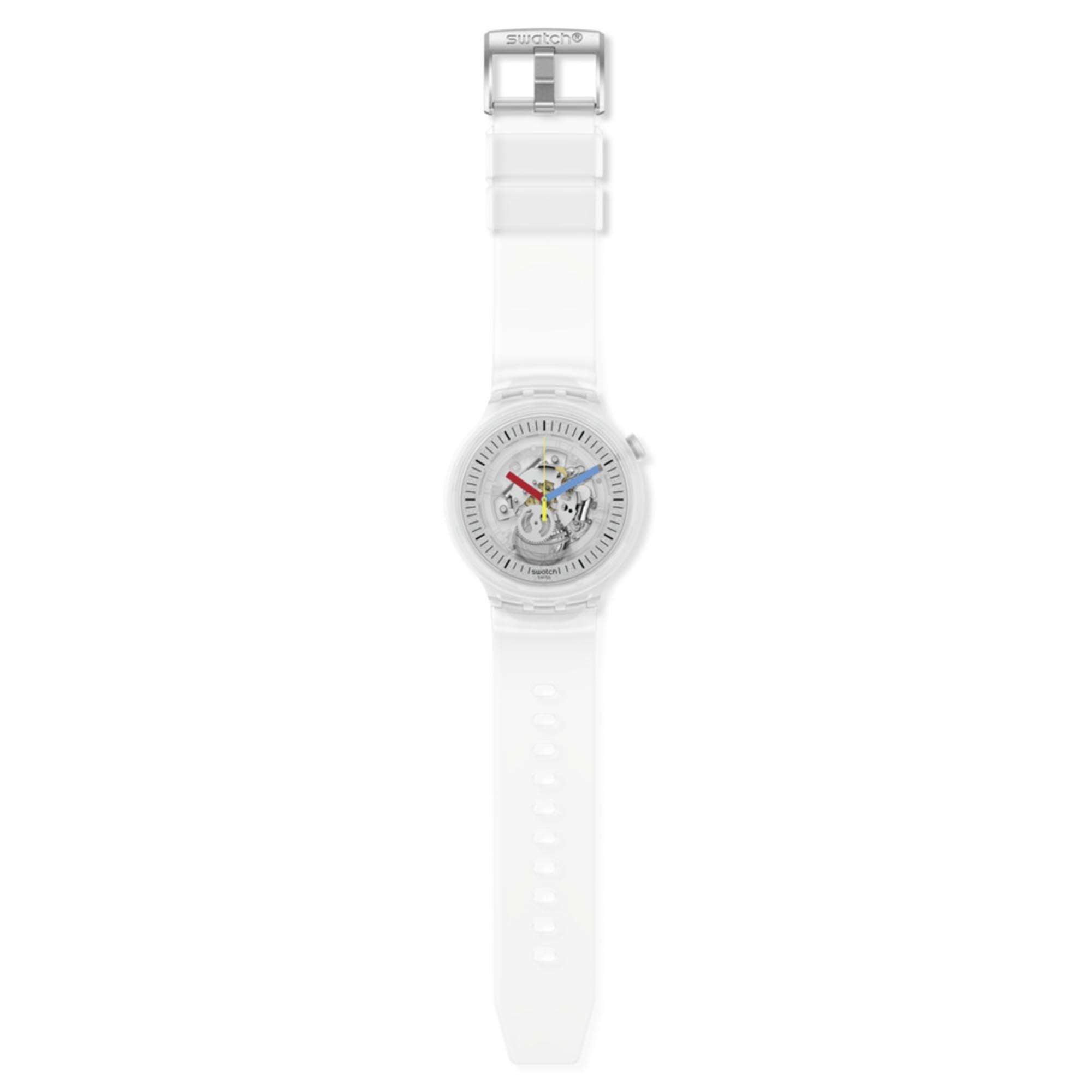 Swatch Clearly Bold Quartz Transparent Dial Transparent Strap Watch SB01K100