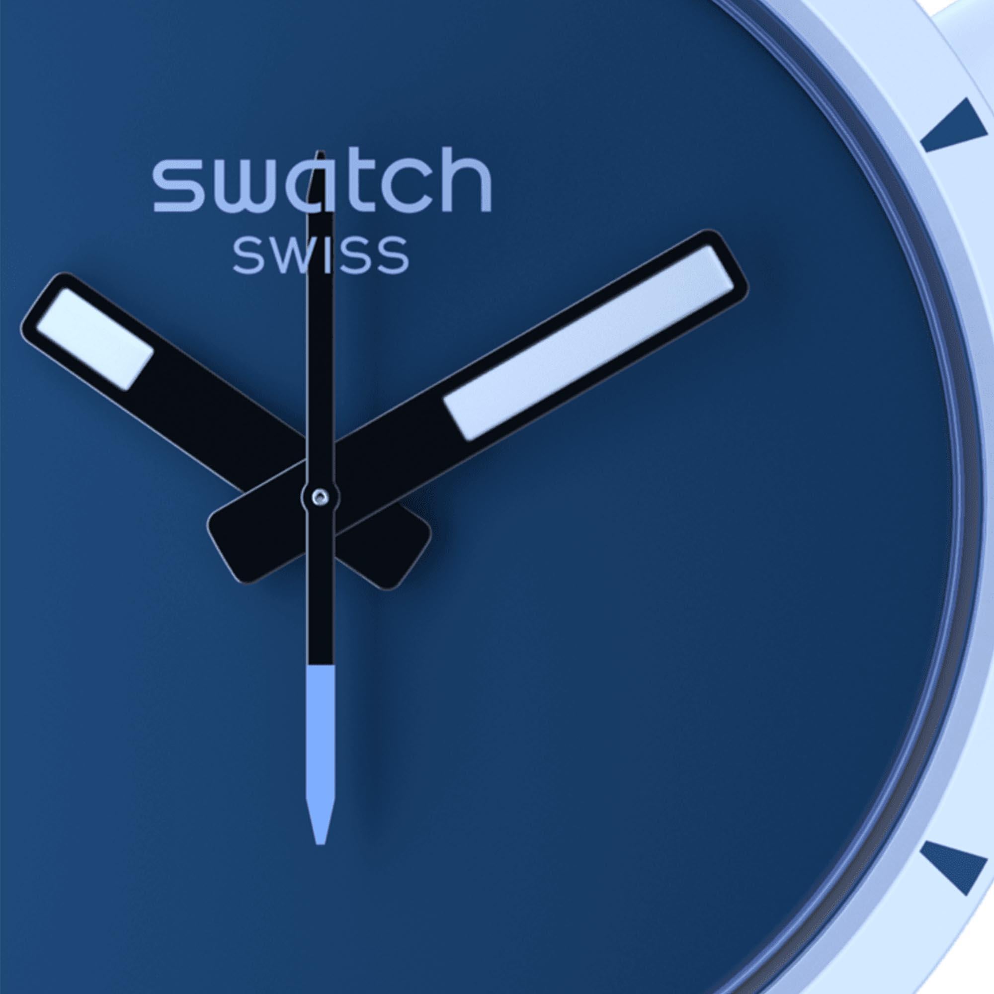 Big Bold Bioceramic Arctic Quartz Blue Dial Blue Silicone Strap Unisex Watch SB03N102