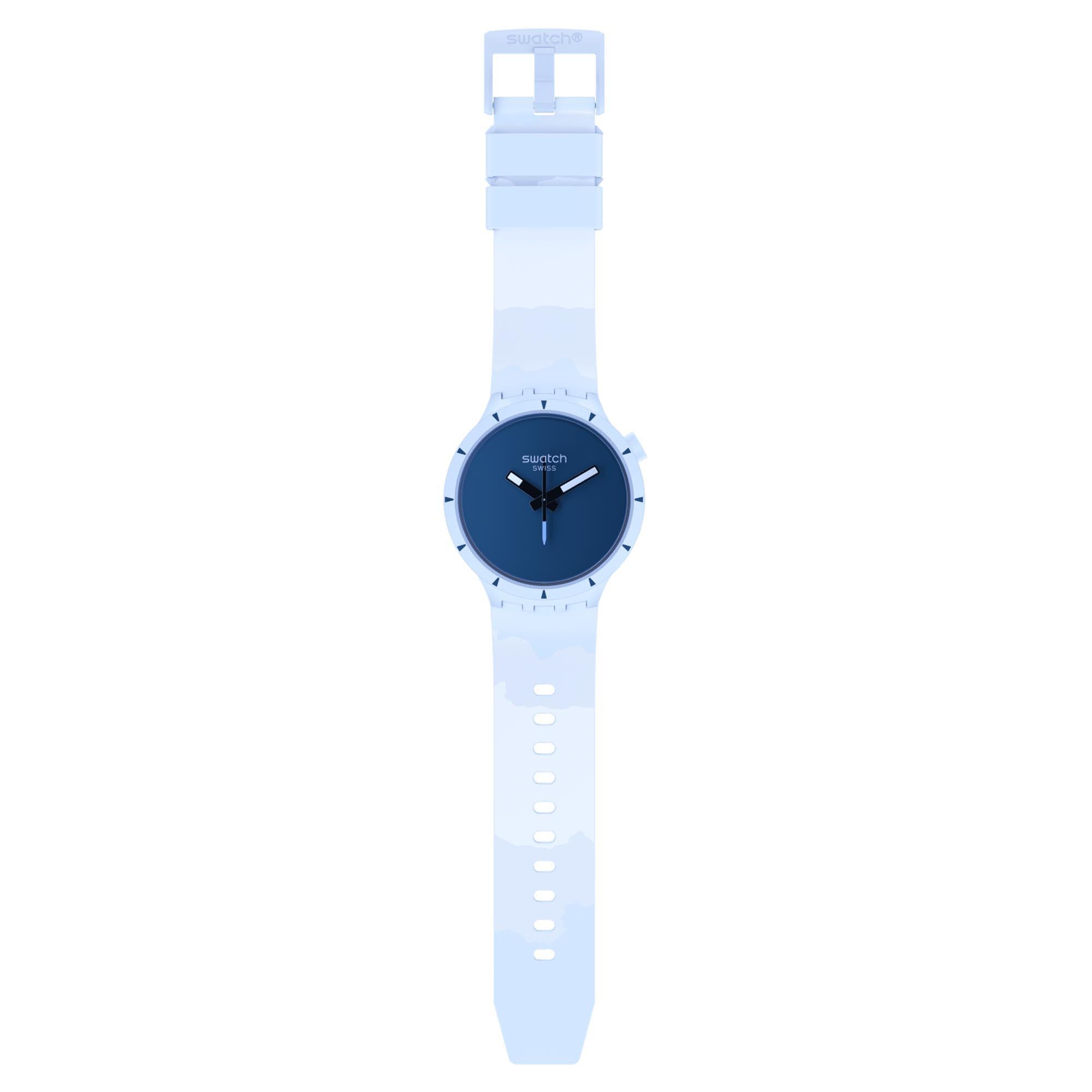 Big Bold Bioceramic Arctic Quartz Blue Dial Blue Silicone Strap Unisex Watch SB03N102