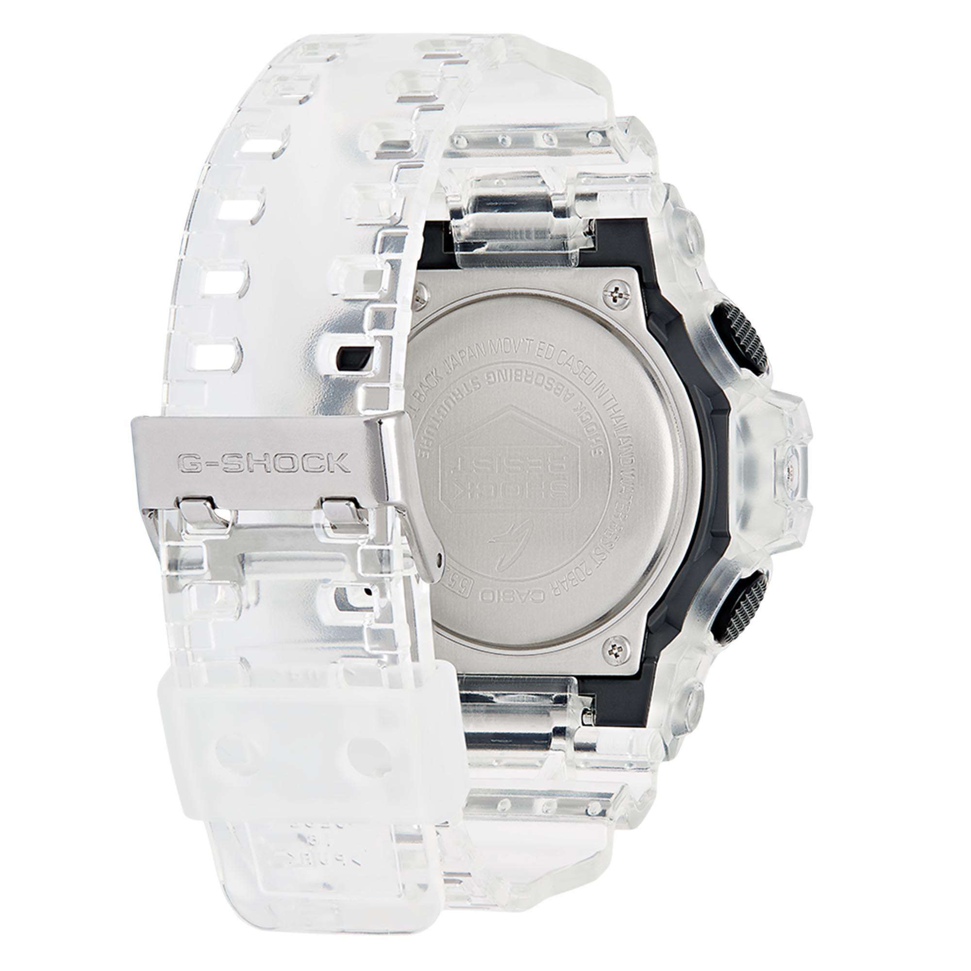 Casio G-Shock Quartz Black Dial Transparent Resin Strap Mens Watch GA-700SKE-7AER