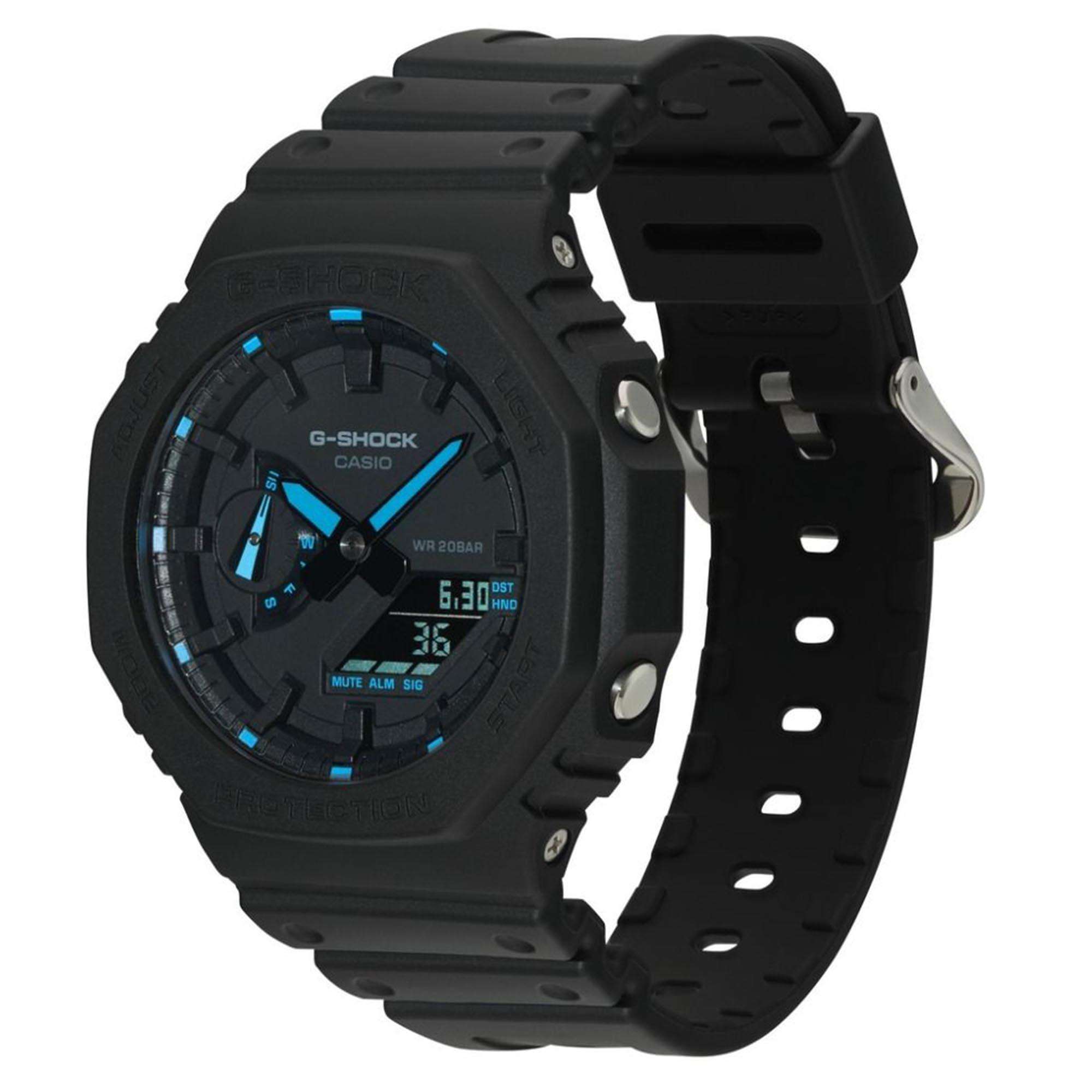 Casio G-Shock Octagon Series ‘CasiOak’ Quartz Digital Black Resin Strap Men's Watch GA-2100-1A2ER