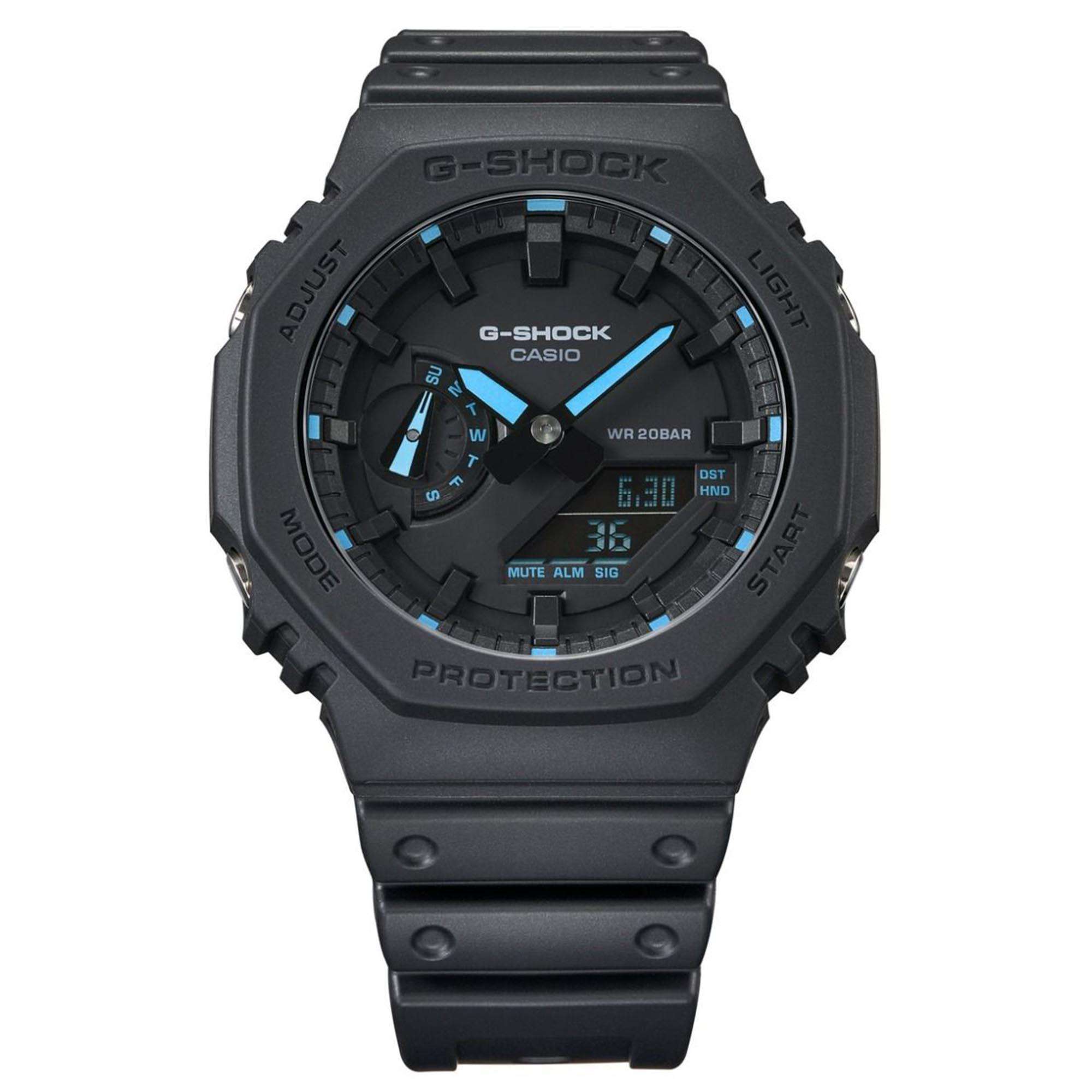 Casio G-Shock Octagon Series ‘CasiOak’ Quartz Digital Black Resin Strap Men's Watch GA-2100-1A2ER