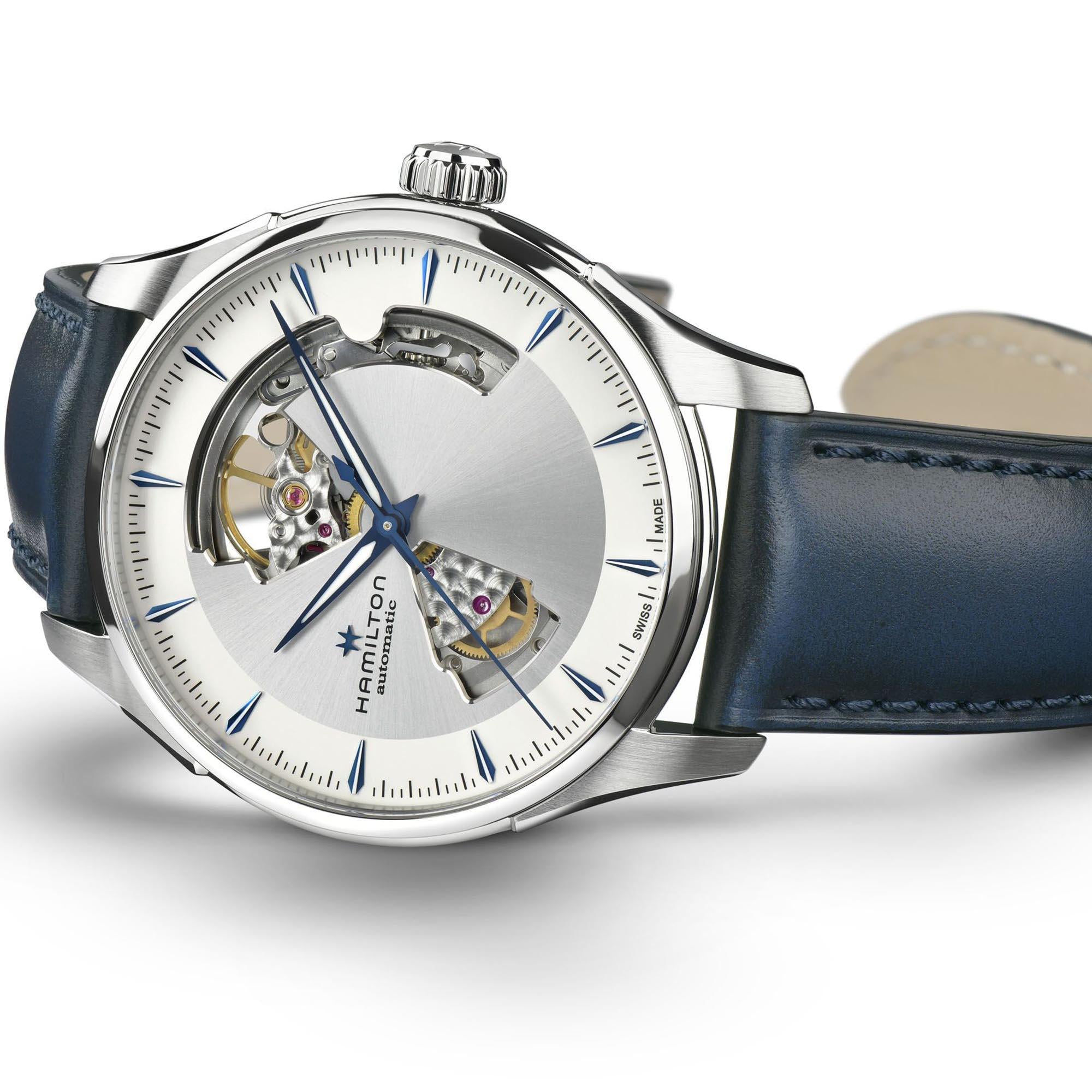 Hamilton Jazzmaster Open Heart Automatic Silver Dial Leather Strap Men's Watch H32675650