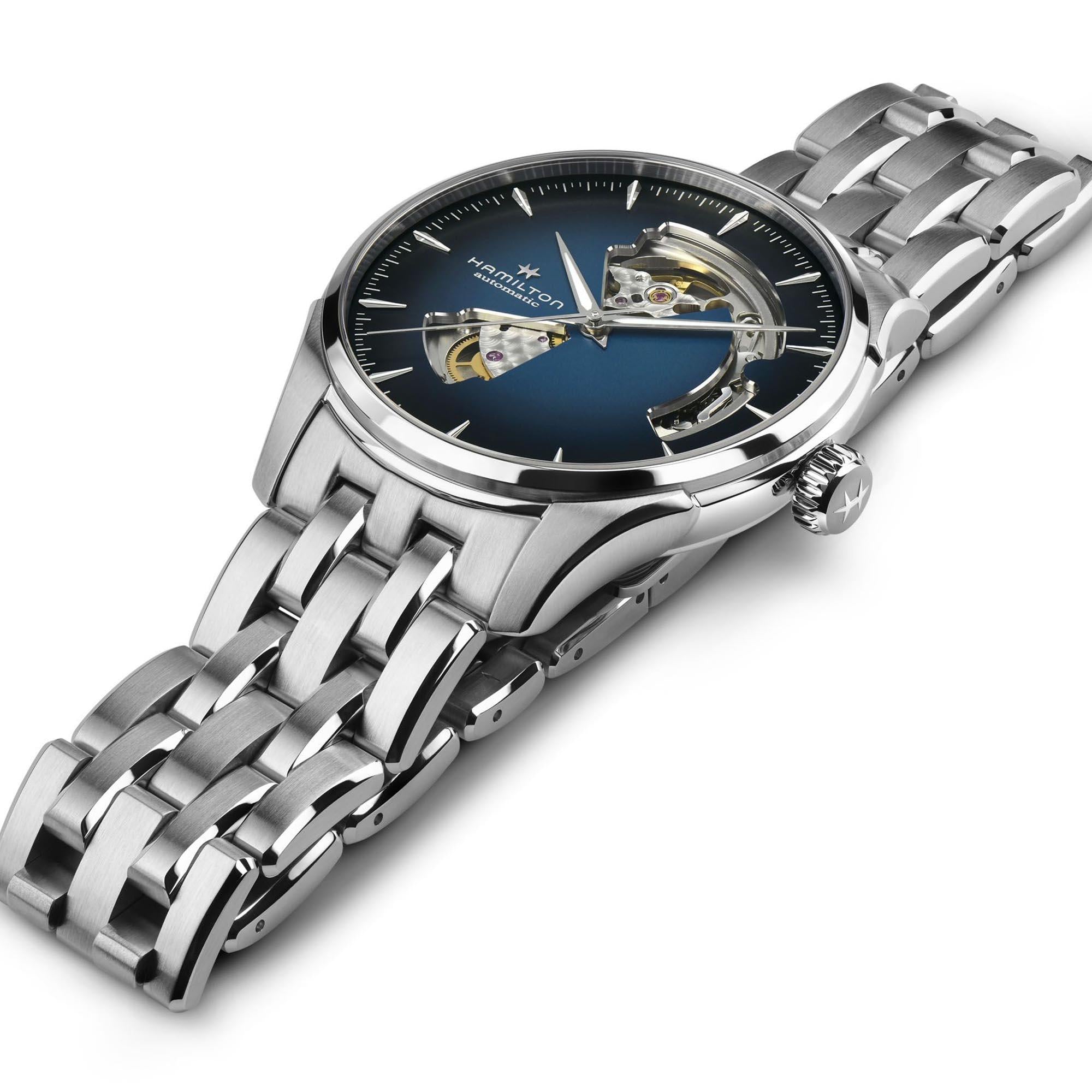 Hamilton Jazzmaster H32675140 40mm brushed and polished stainless steel case side profile