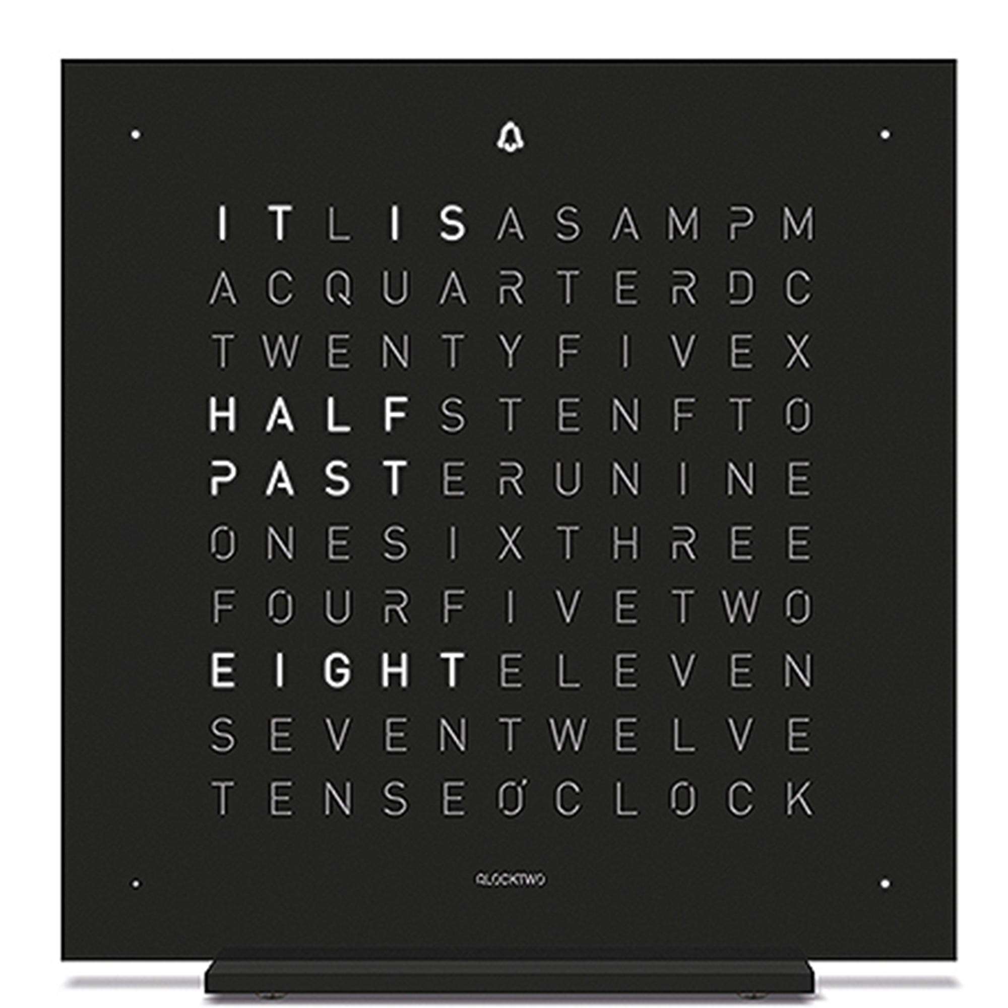 QLOCKTWO TOUCH METAL TABLE CLOCK DEEP BLACK FTENSSBL