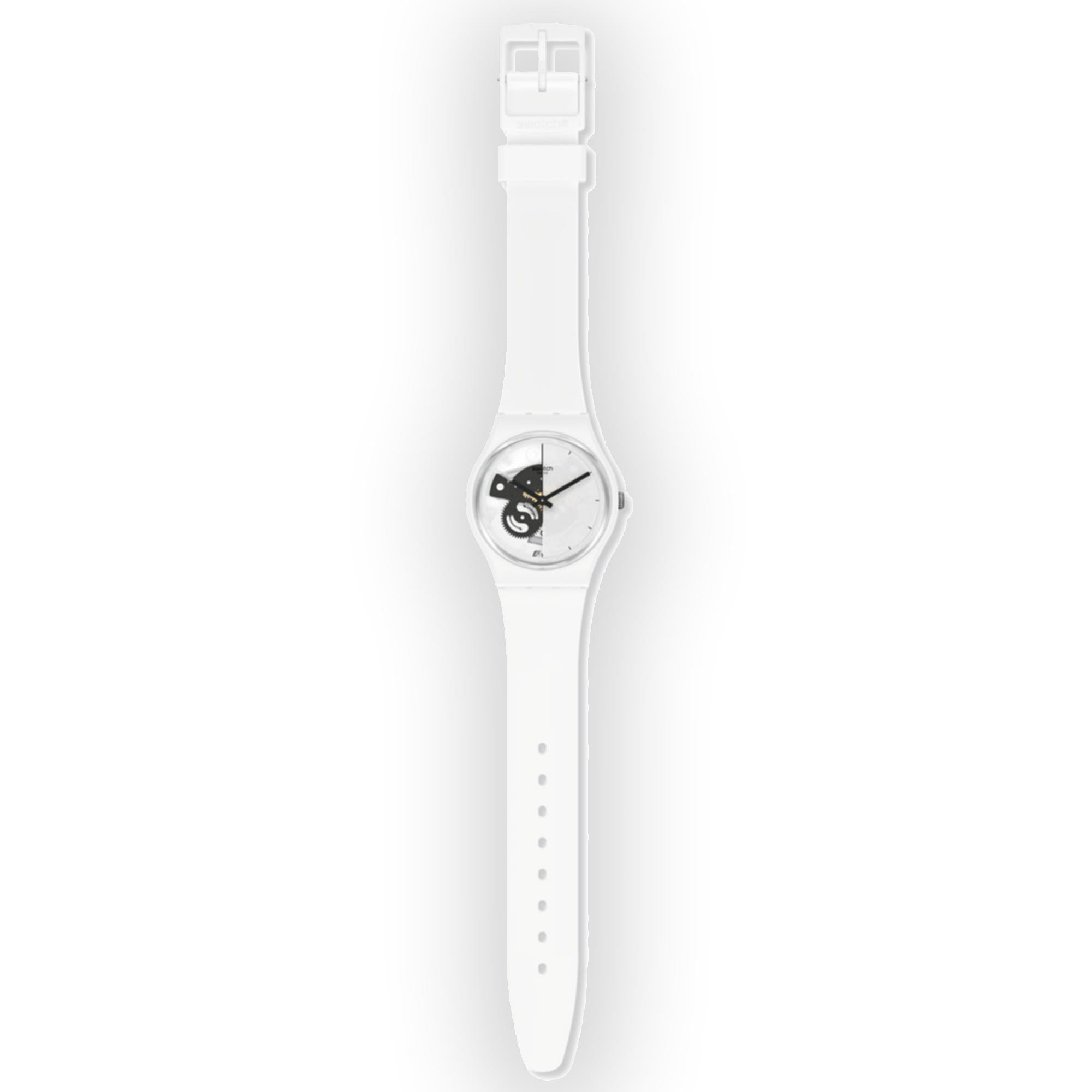 Quartz Bioceramic White Dial White Strap Unisex Watch SO31W101