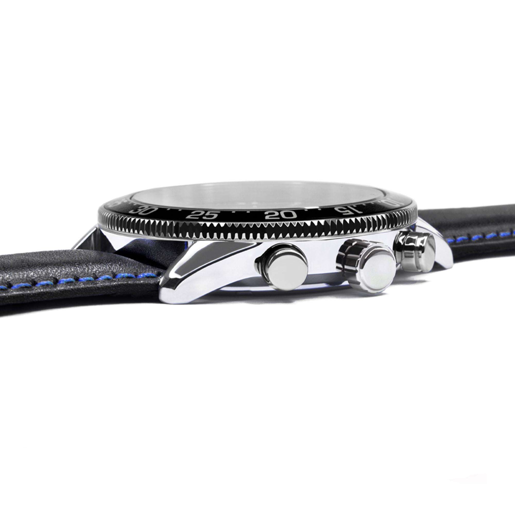 Lorus Sports Quartz Black Dial Black Leather Strap Men's Watch RM343FX9