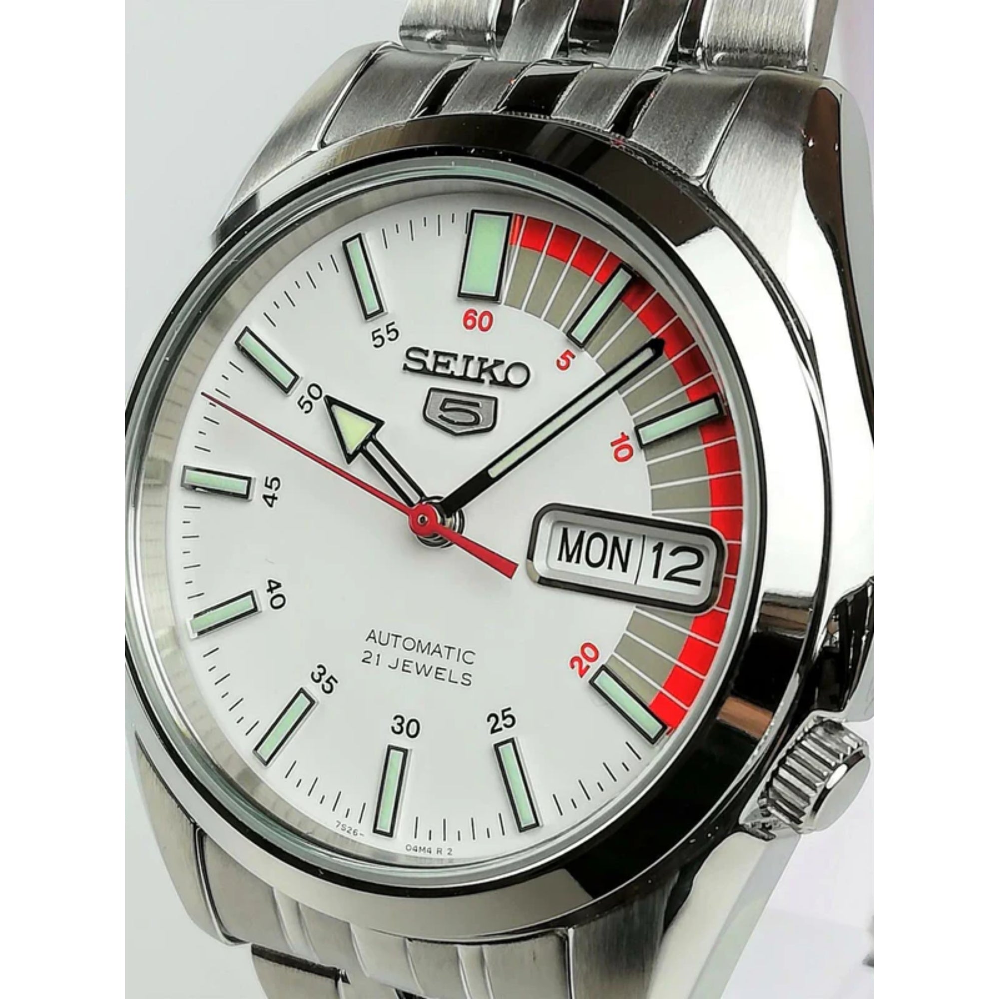 Seiko 5 Automatic White Dial Stainless Steel Men’s Watch SNK369K1