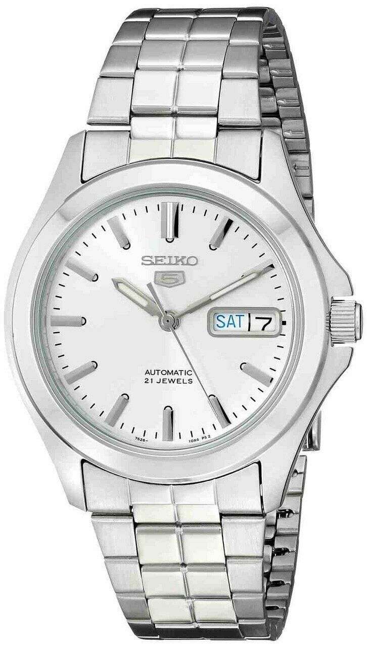 Seiko 5 Automatic White Dial Stainless Steel Men's Watch SNKK87K1