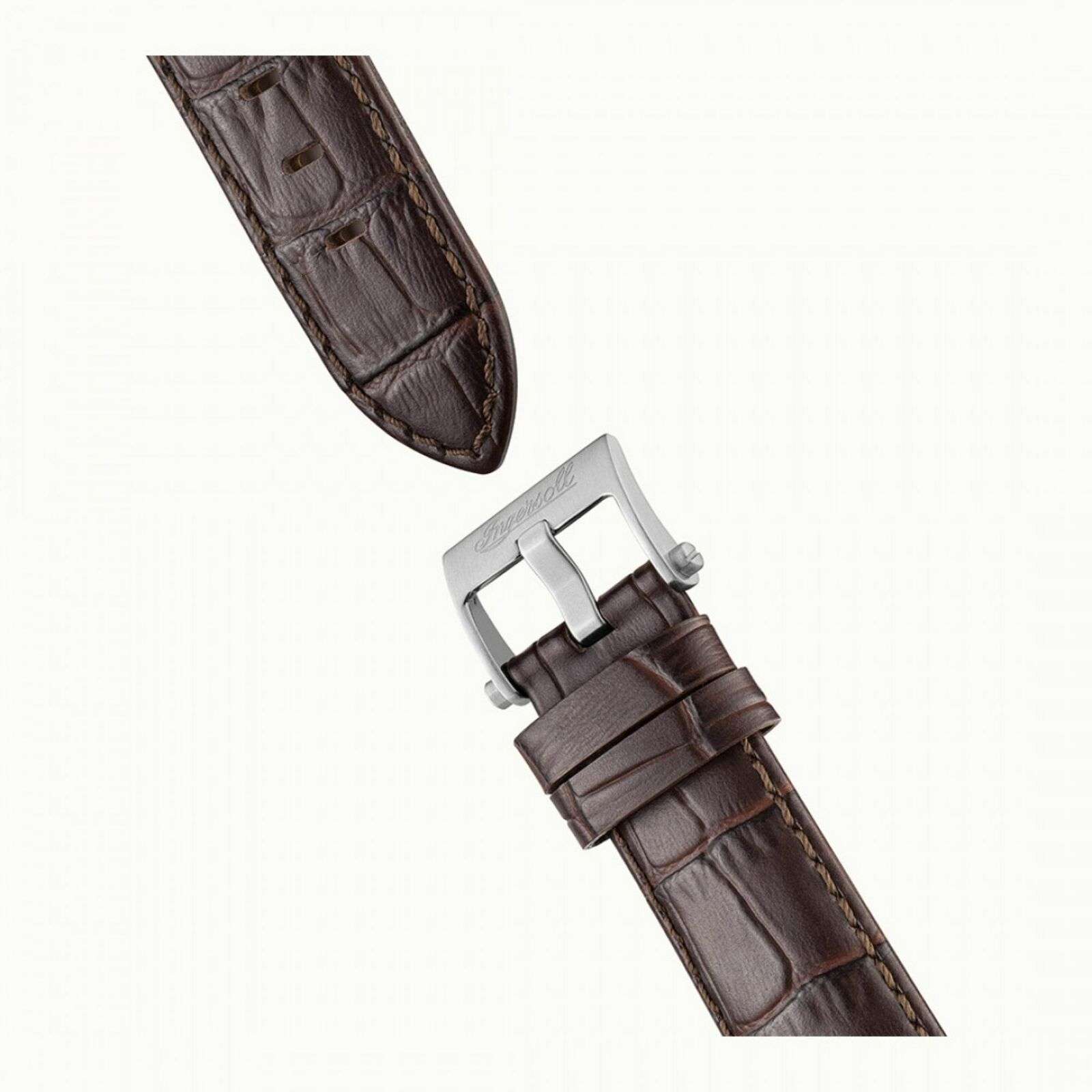 Ingersoll The Orville Automatic Silver Skeleton Dial Brown Leather Strap Men's Watch I09301B
