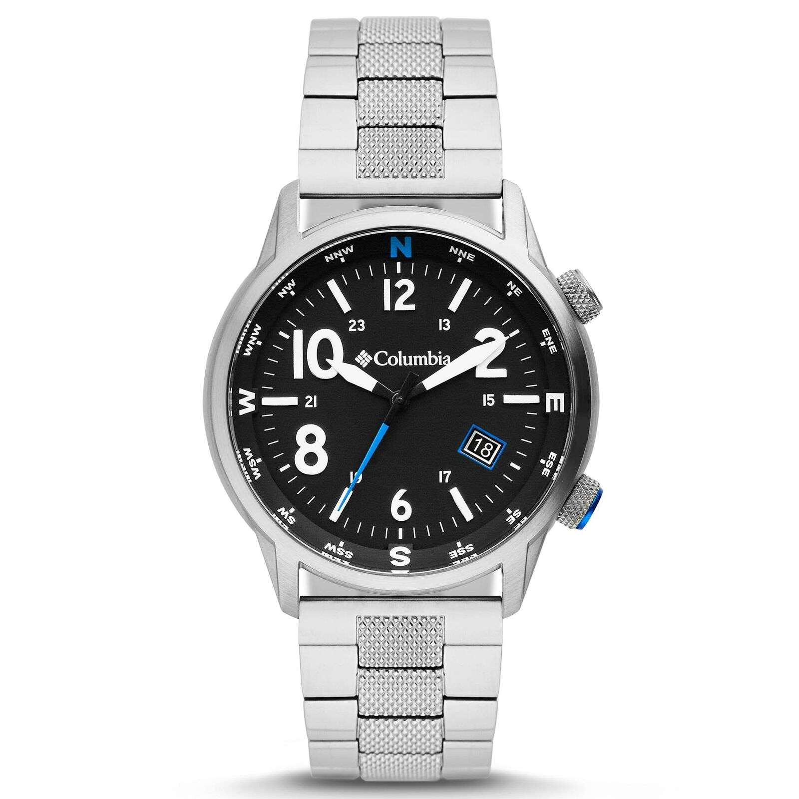 Columbia Outbacker Quartz Black Dial Silver Stainless Steel Bracelet Men's Watch CSC01-005