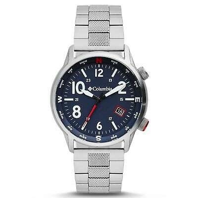 Columbia Outbacker Quartz Navy Blue Dial Silver Stainless Steel Bracelet Men's Watch CSC01-007