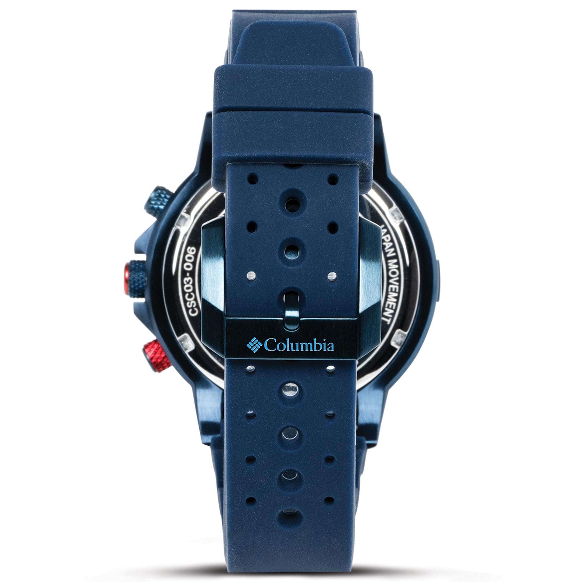Columbia Peak Patrol Chronograph Quartz White Dial Blue Silicone Strap Men's Watch CSC03-006