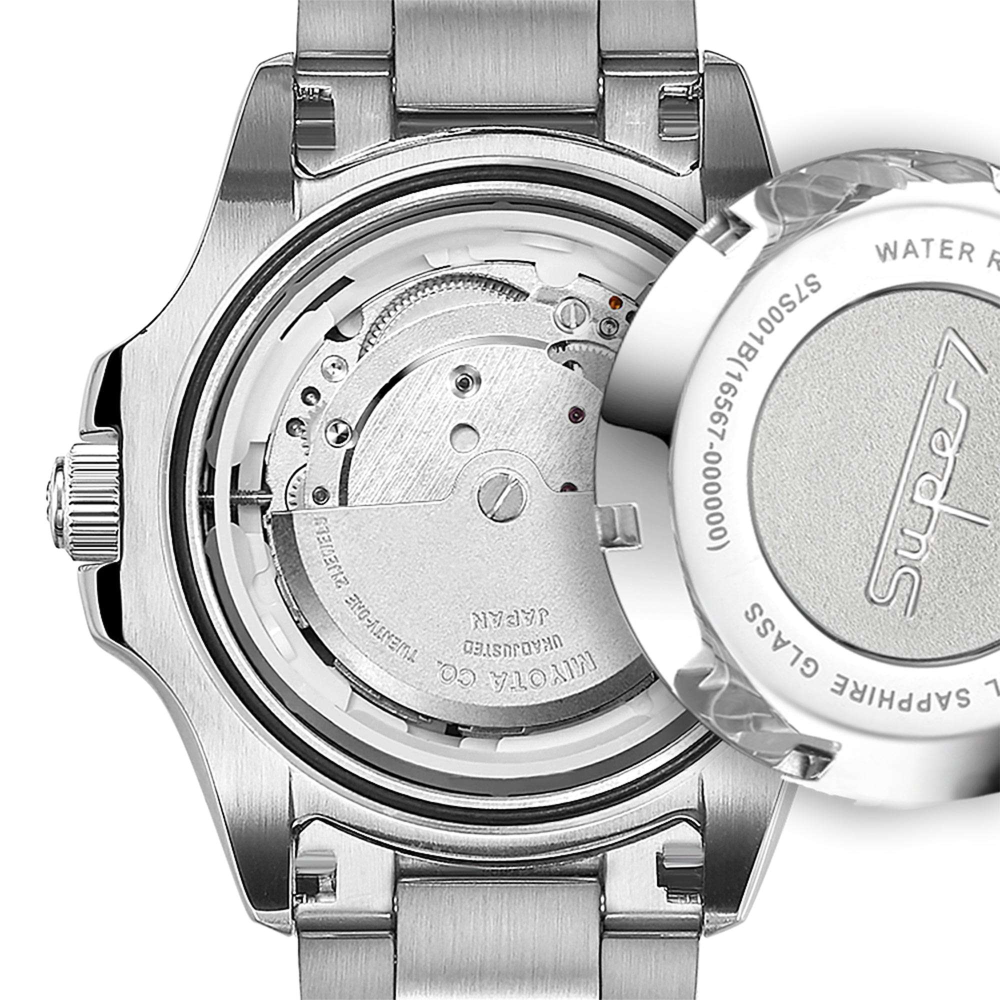 Rotary Super 7 SCUBA 'Hulk' Automatic Green Dial Silver Stainless Steel Bracelet Men's Dive Watch S7S003B