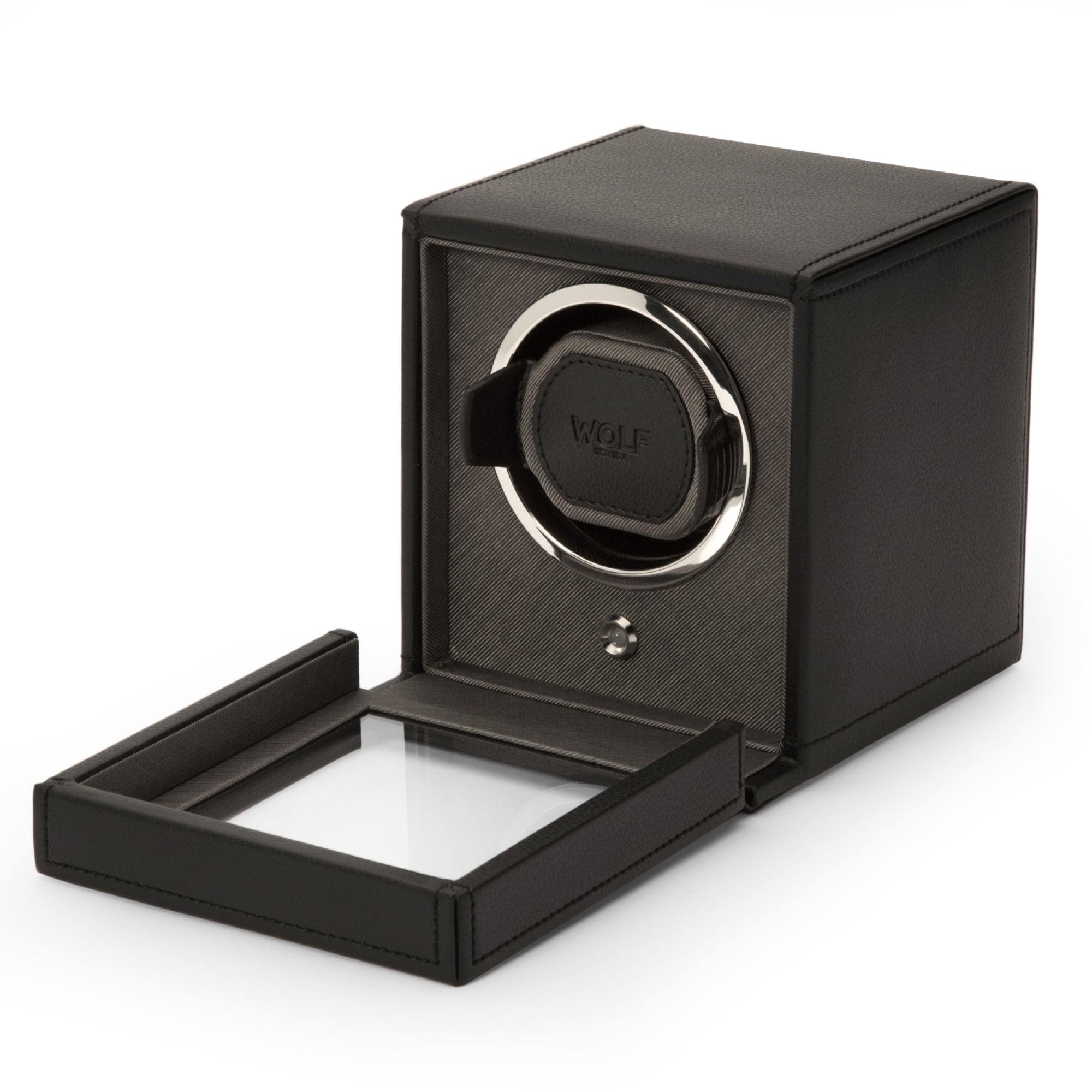 WOLF Cub Single Watch Winder Black with Cover 461103