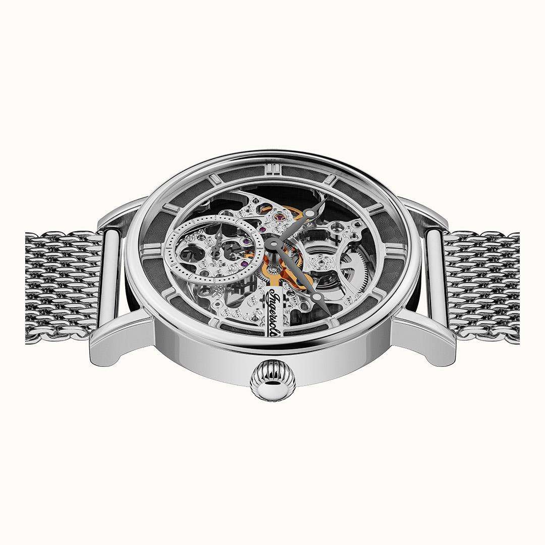 Ingersoll The Herald Automatic Grey Dial Milanese Bracelet Men's Watch I00405B