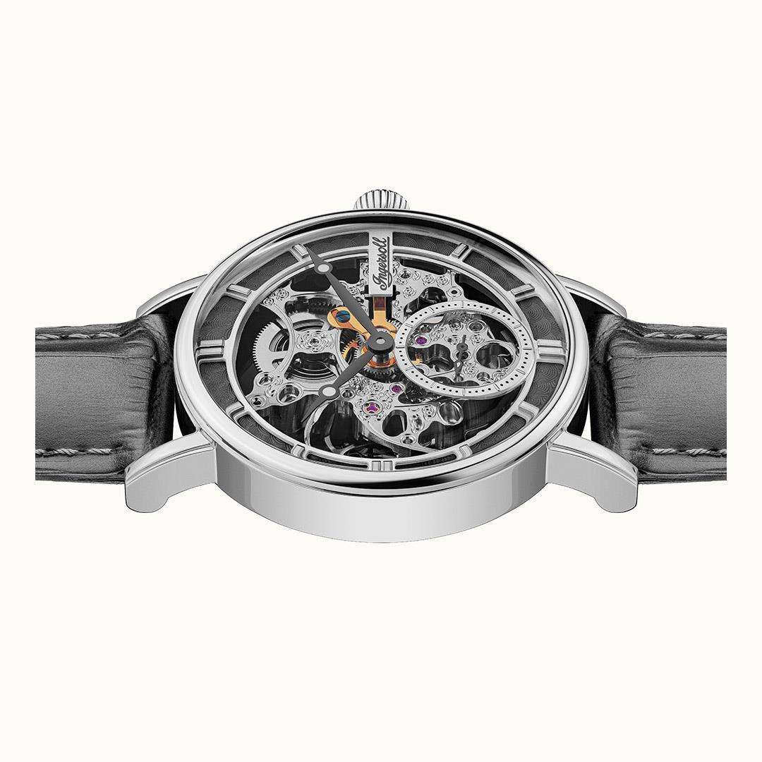 Ingersoll The Herald Automatic Grey Leather Strap Silver Dial Men's Watch I00402B