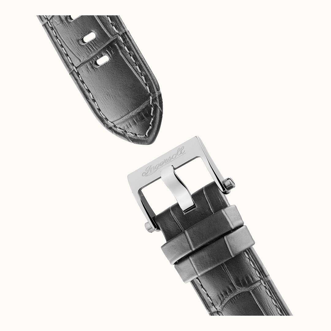 Ingersoll The Herald Automatic Grey Leather Strap Silver Dial Men's Watch I00402B