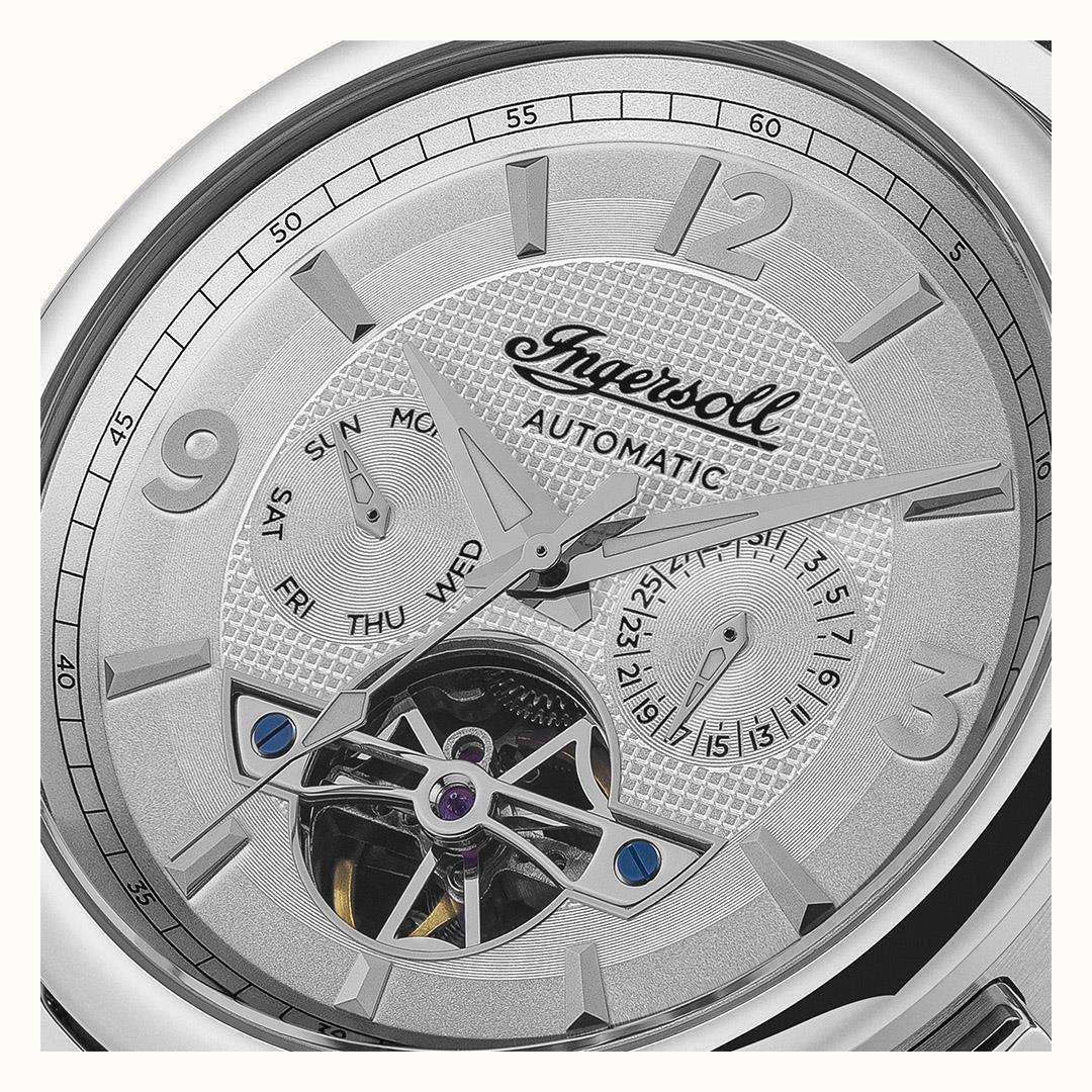 Ingersoll The Michigan Automatic White Dial Black Leather Strap Men's Watch I01105