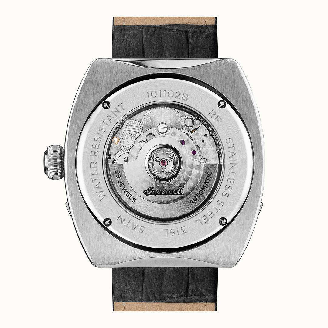 Ingersoll  The Michigan  Automatic Black Dial Black Leather Strap Men's Watch I01102B