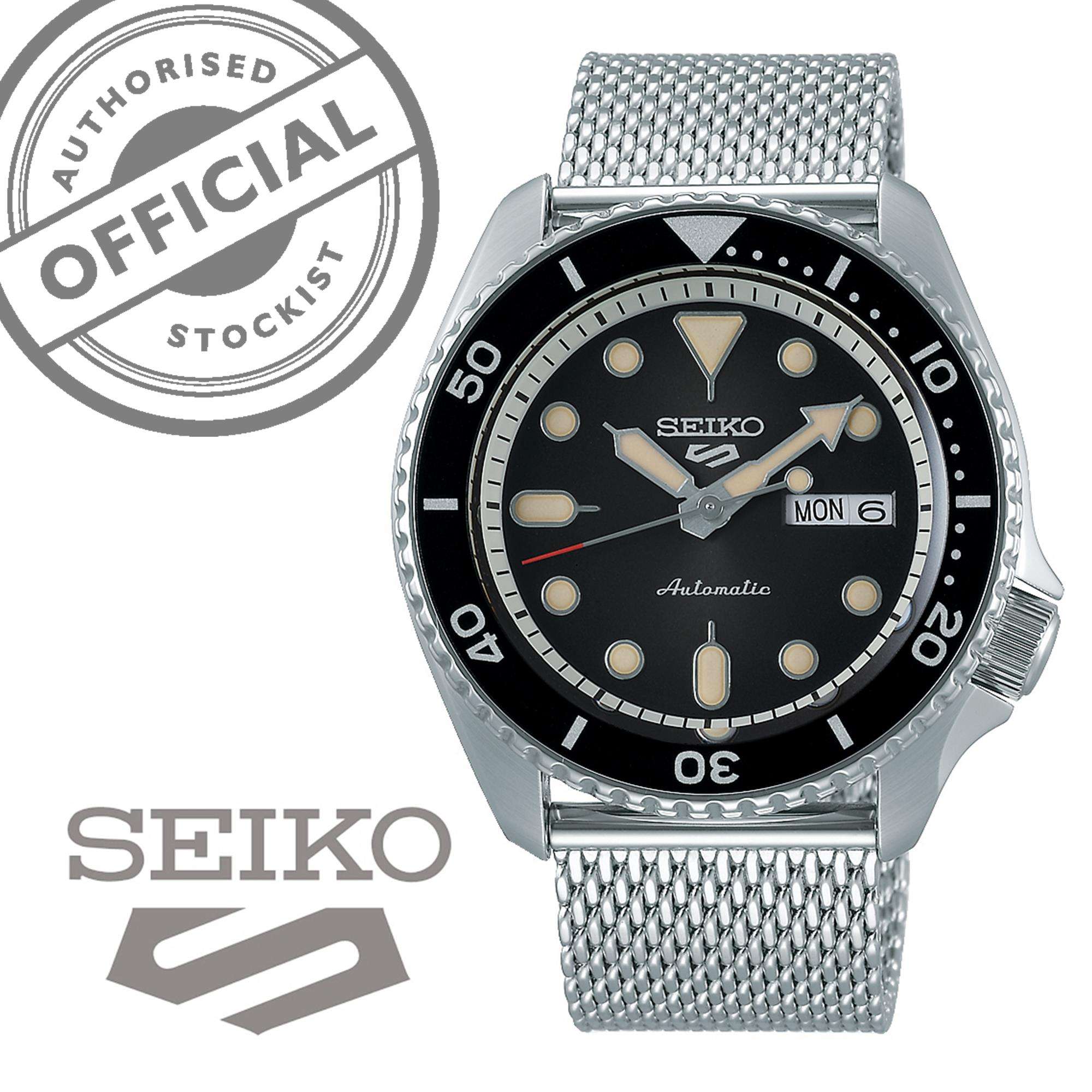 Seiko 5 Sports Automatic Black Dial Milanese Bracelet Men's Watch SRPD73K1