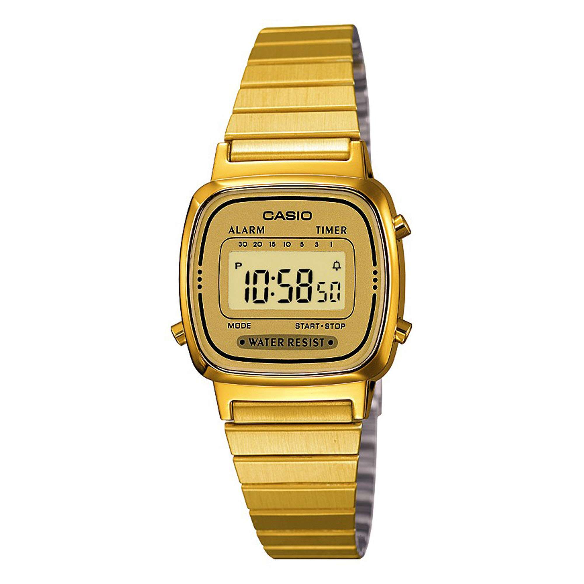 Casio Collection Classic Quartz Gold Dial Stainless Steel Strap Ladies Watch LA670WEGA-9EF