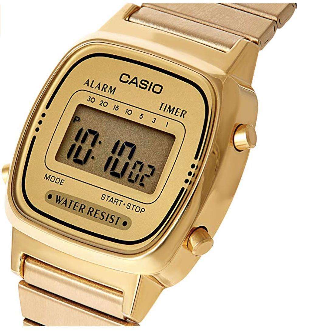 Casio Collection Classic Quartz Gold Dial Stainless Steel Strap Ladies Watch LA670WEGA-9EF