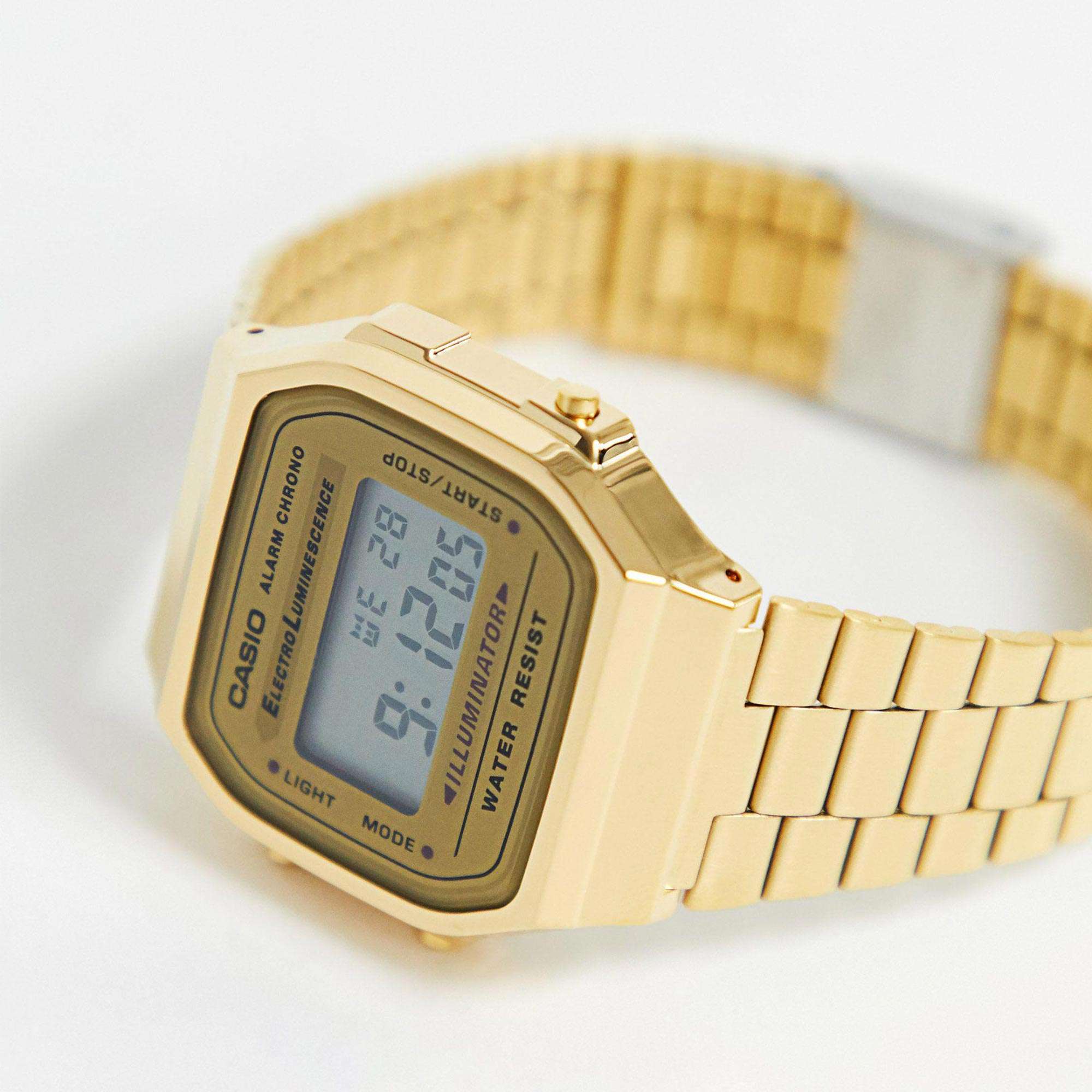 Casio Collection Quartz Digital Gold Stainless Steel Strap Ladies Watch A168WG-9EF