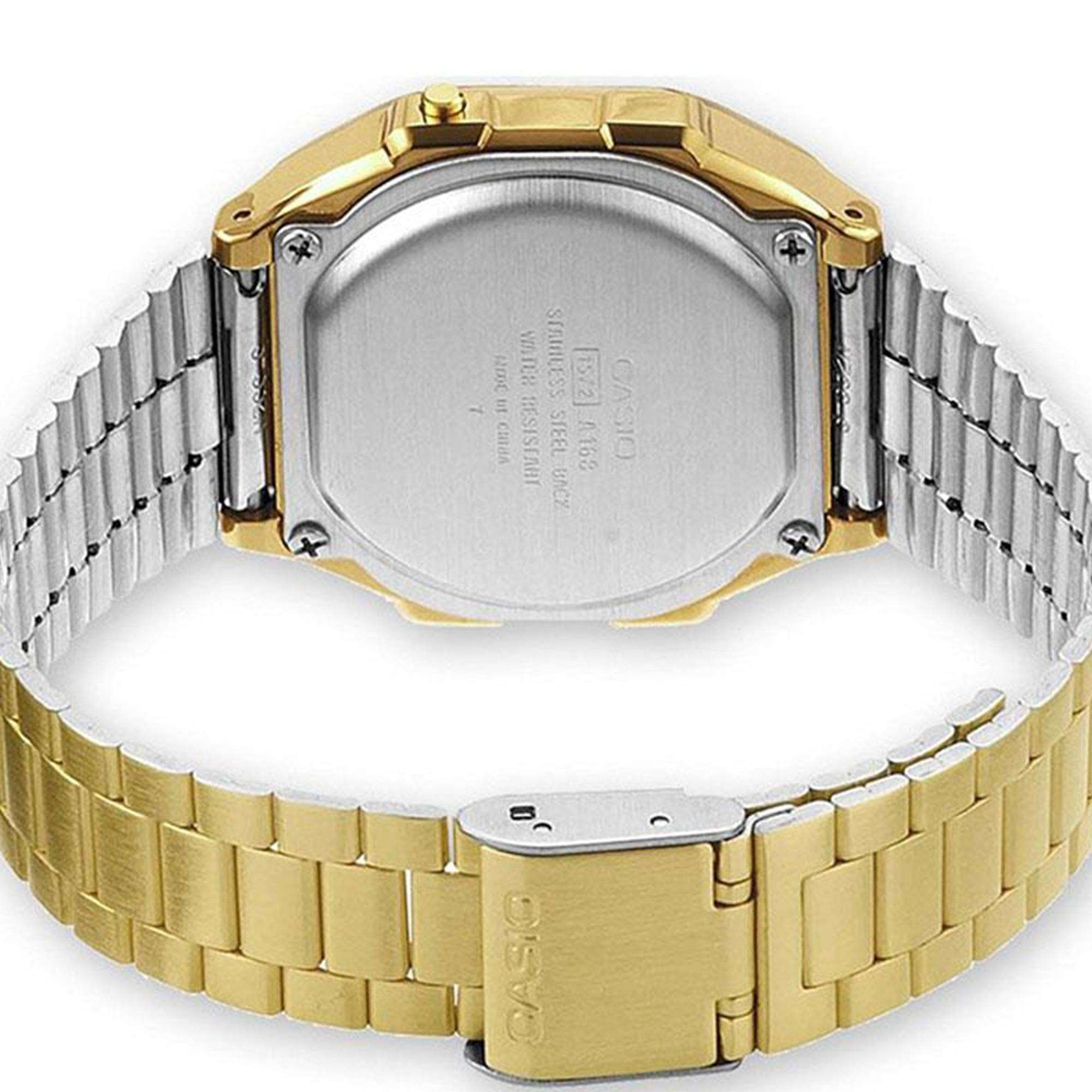 Casio Collection Quartz Digital Gold Stainless Steel Strap Ladies Watch A168WG-9EF