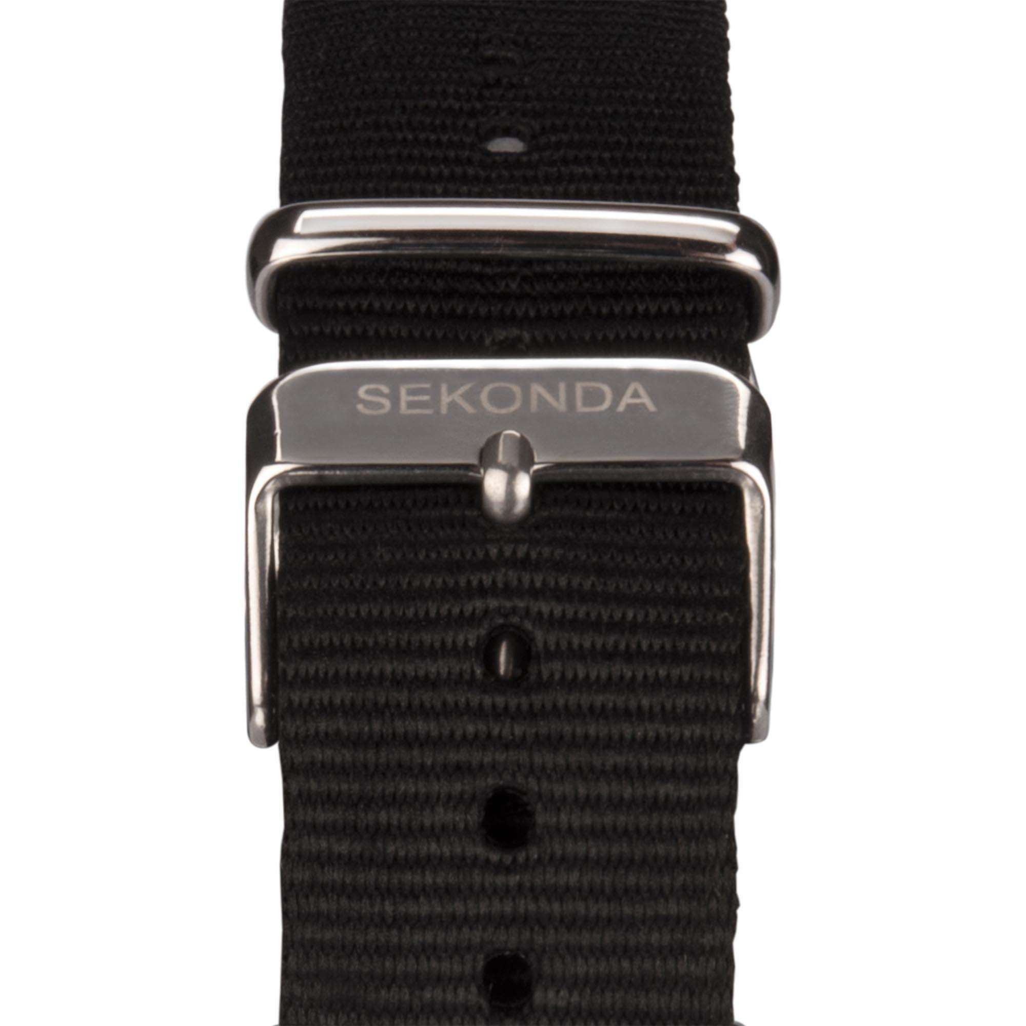 Sekonda Airborne Quartz Black Dial Black Strap Men's Watch 1989