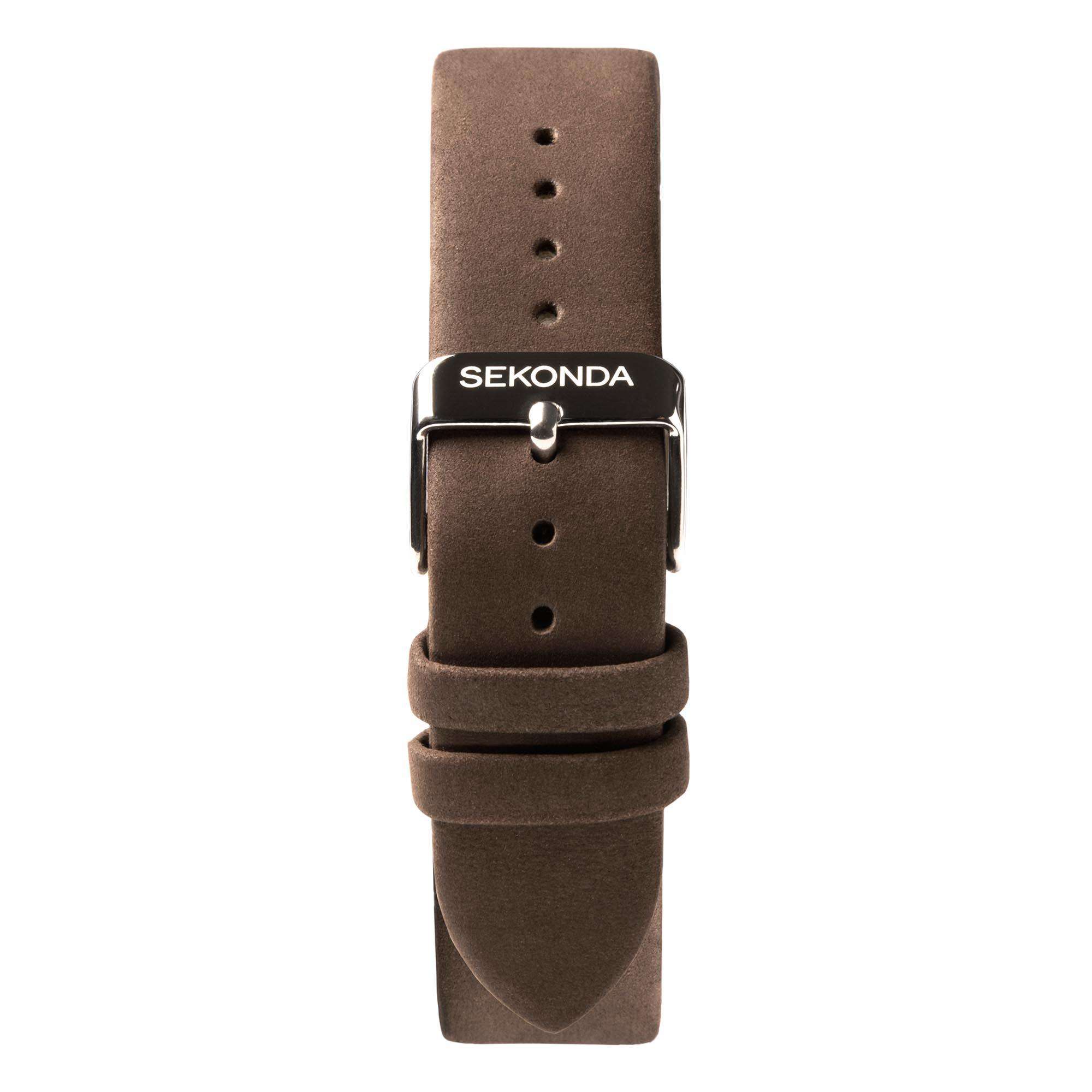 Sekonda Airborne Quartz Black Dial Brown Strap Men's Watch 1988