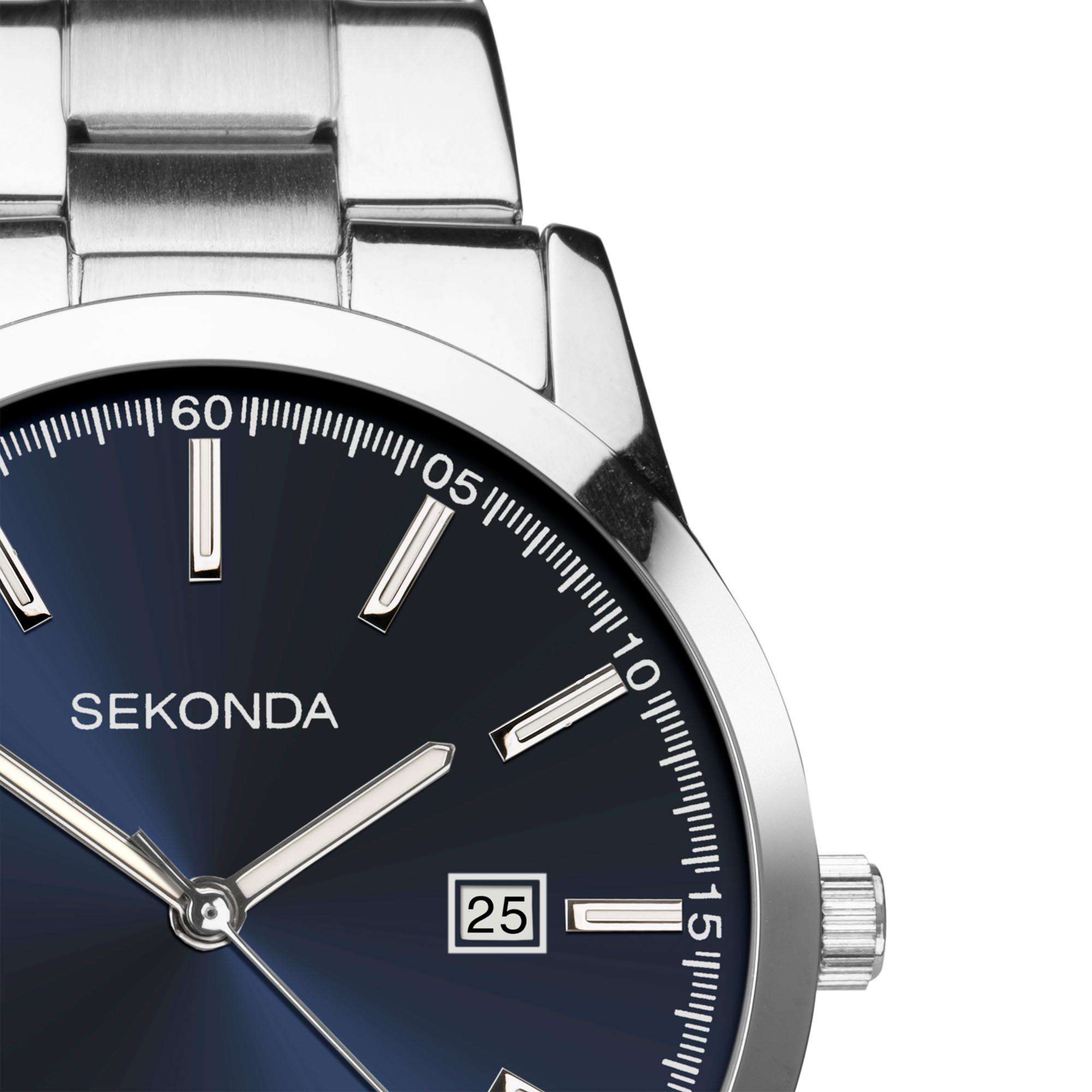 Sekonda Classic Quartz Blue Dial Stainless Steel Bracelet Men's Watch 1943