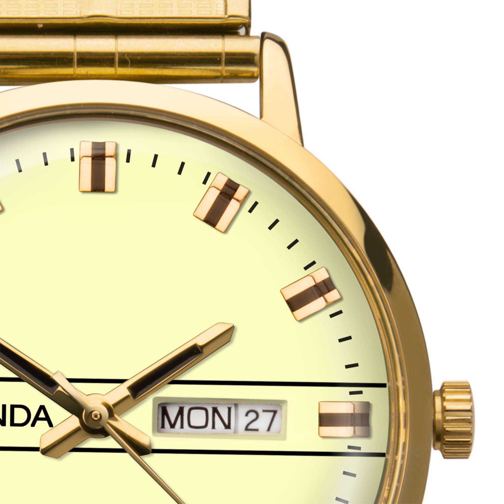 Sekonda Classic Quartz Gold Coloured Dial Stainless Bracelet Men's Watch 1952