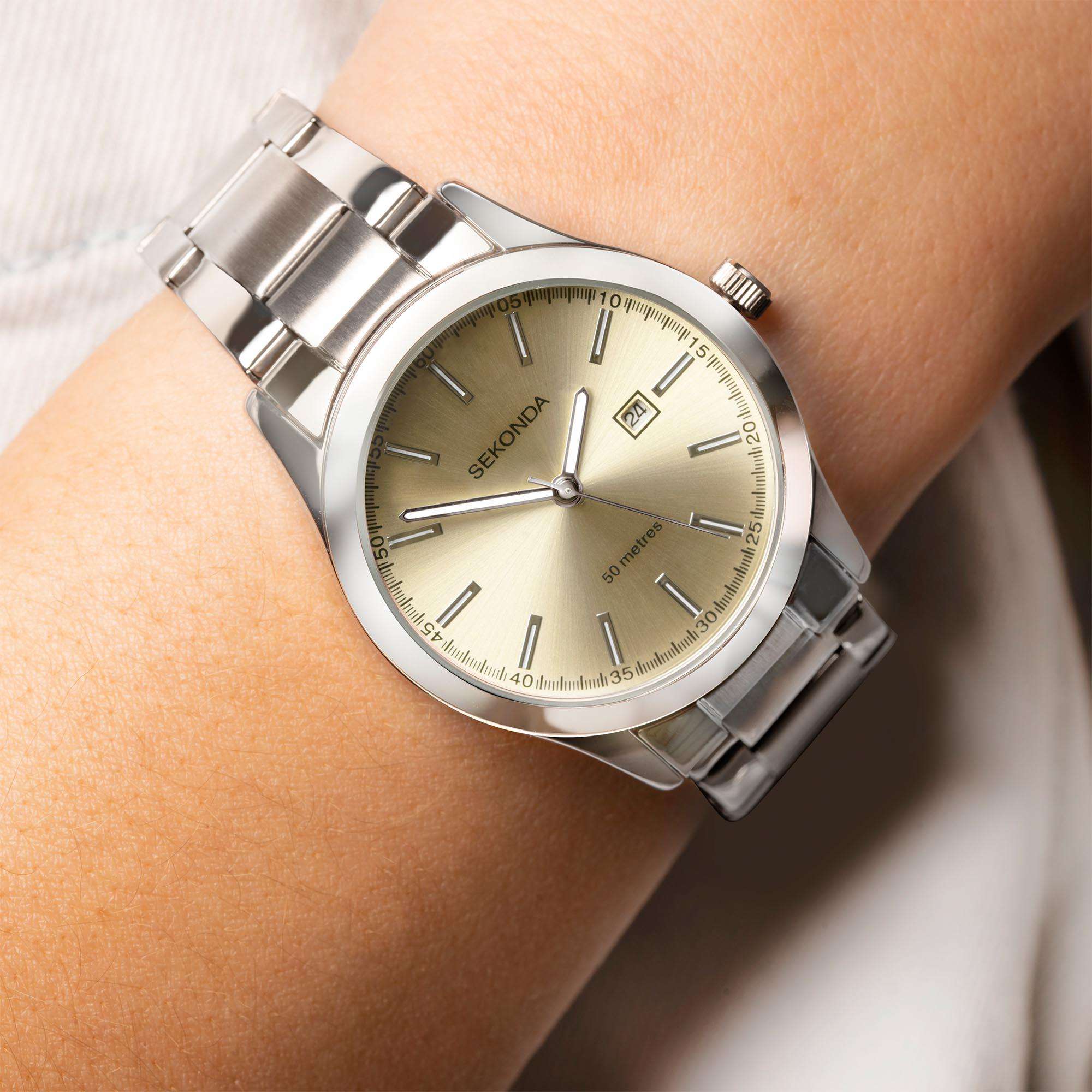Sekonda ColourPop Brown Dial Stainless Steel Bracelet Ladies Watch 40399