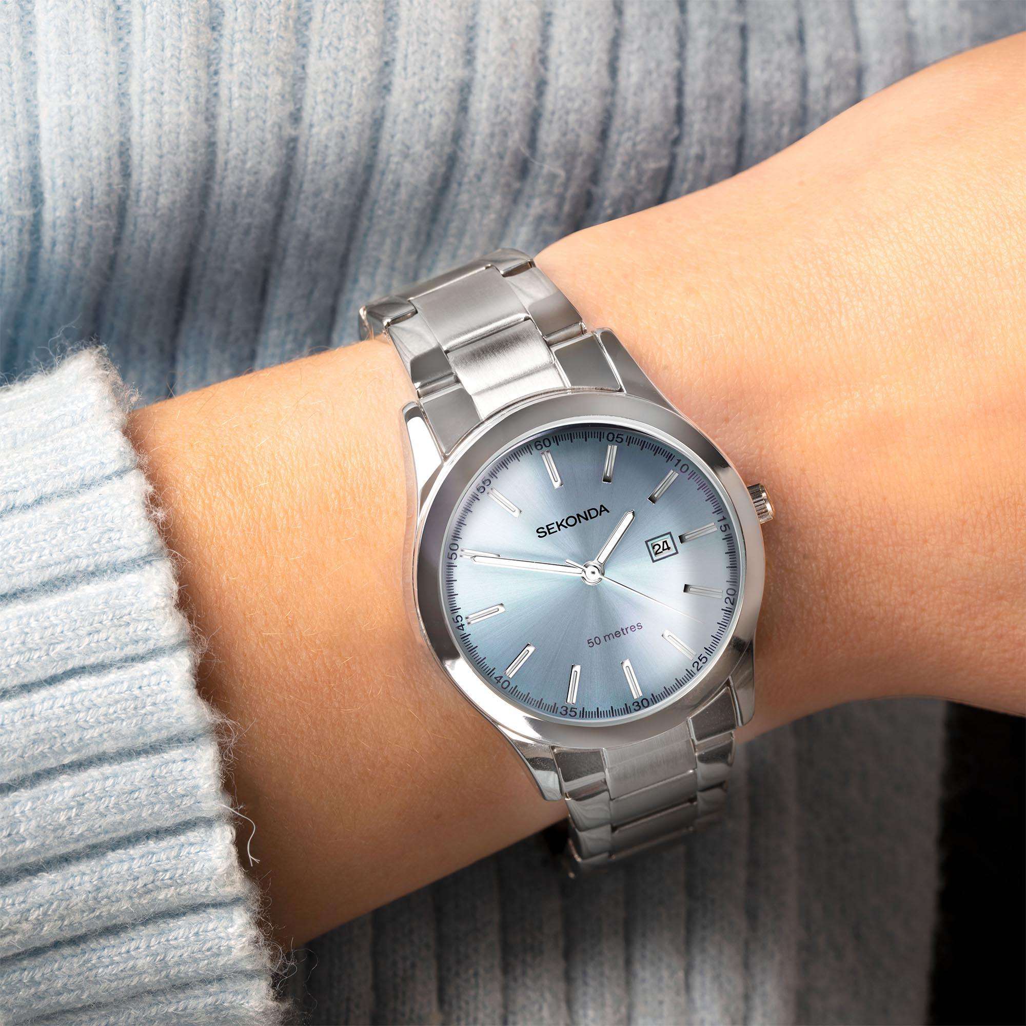 Sekonda ColourPop Light Blue Dial Stainless Steel Ladies Watch 40404