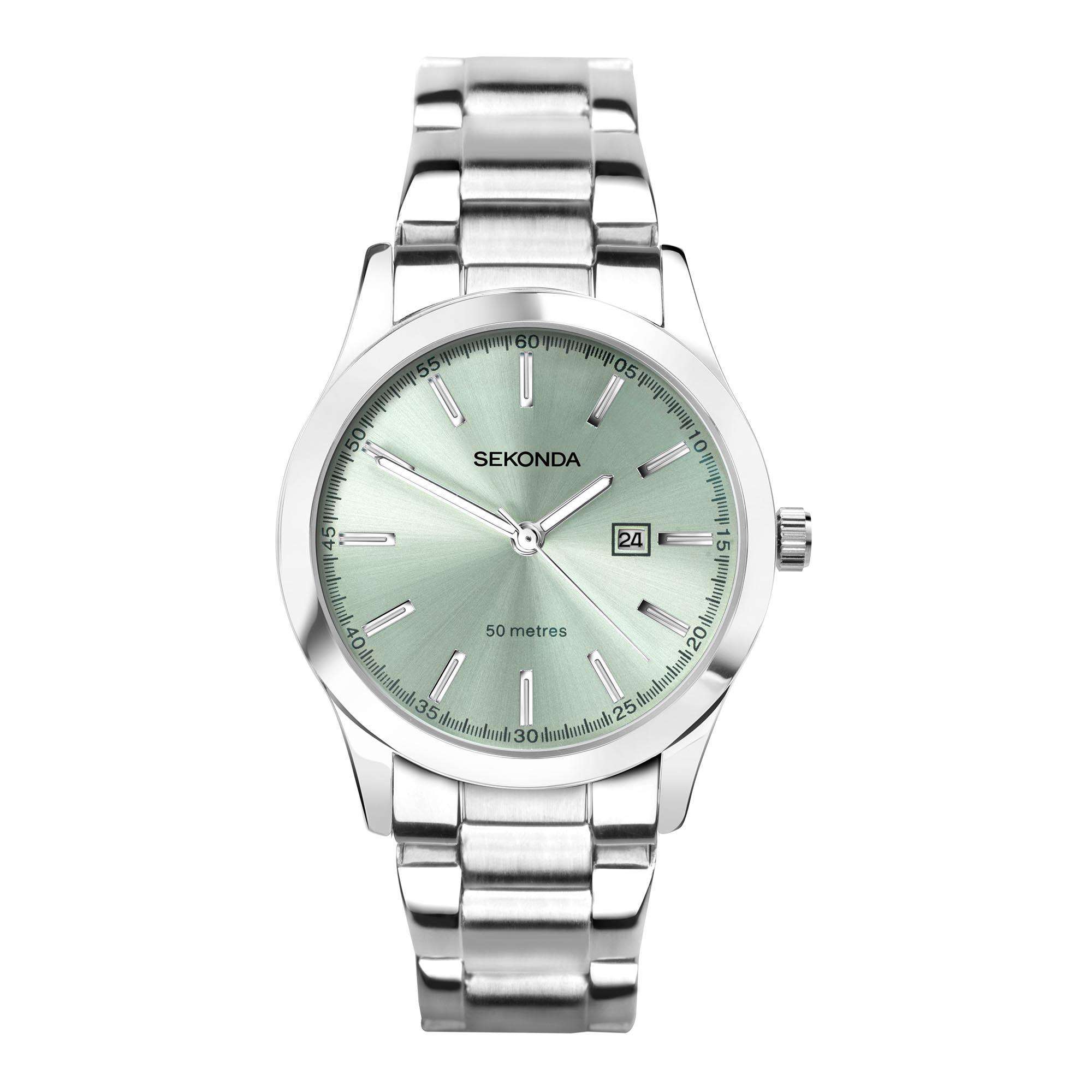 Sekonda ColourPop Quartz Green Dial Stainless Steel Bracelet Ladies Watch 40397
