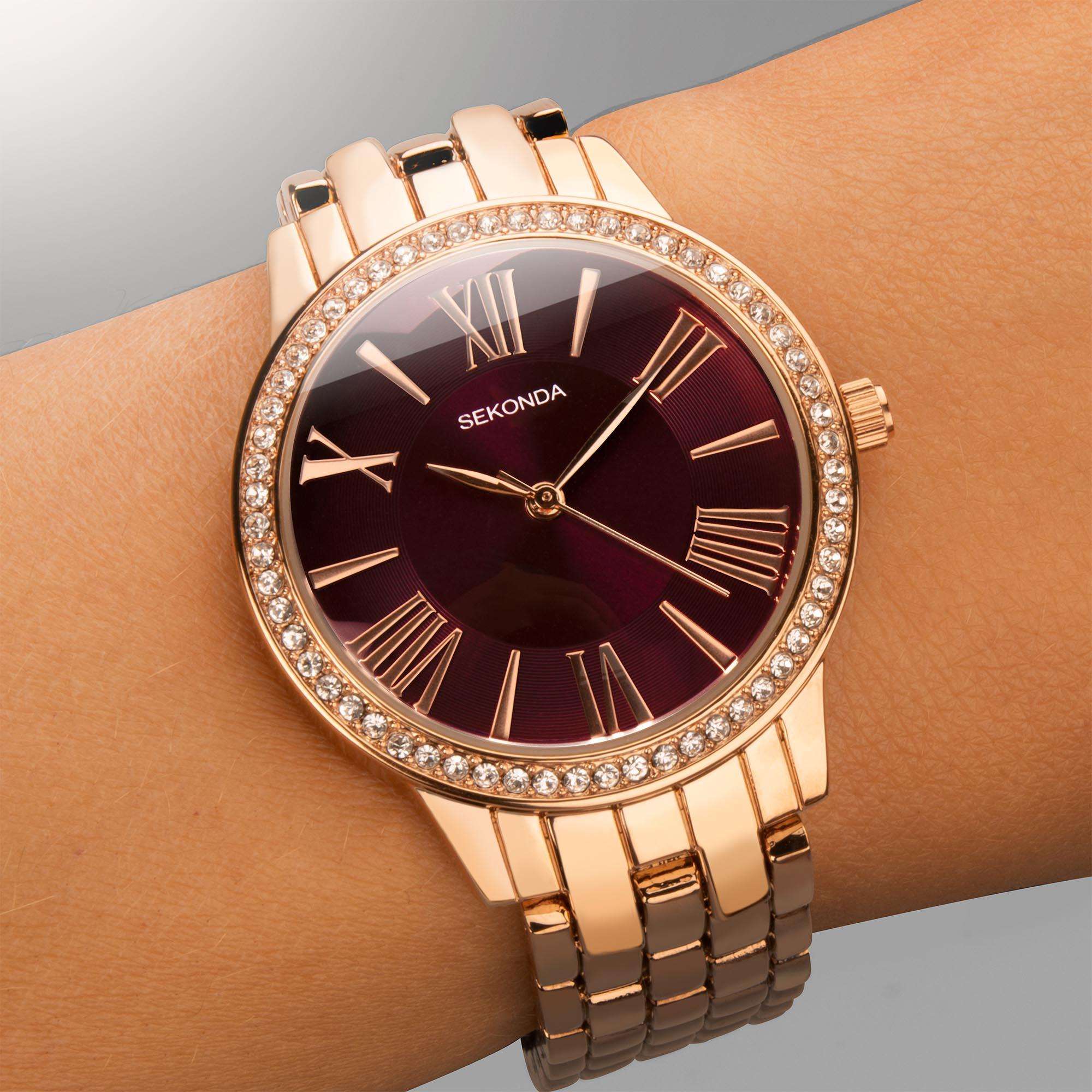 Sekonda Hero Quartz Red Dial Bronze Stainless Steel Ladies Watch 40290