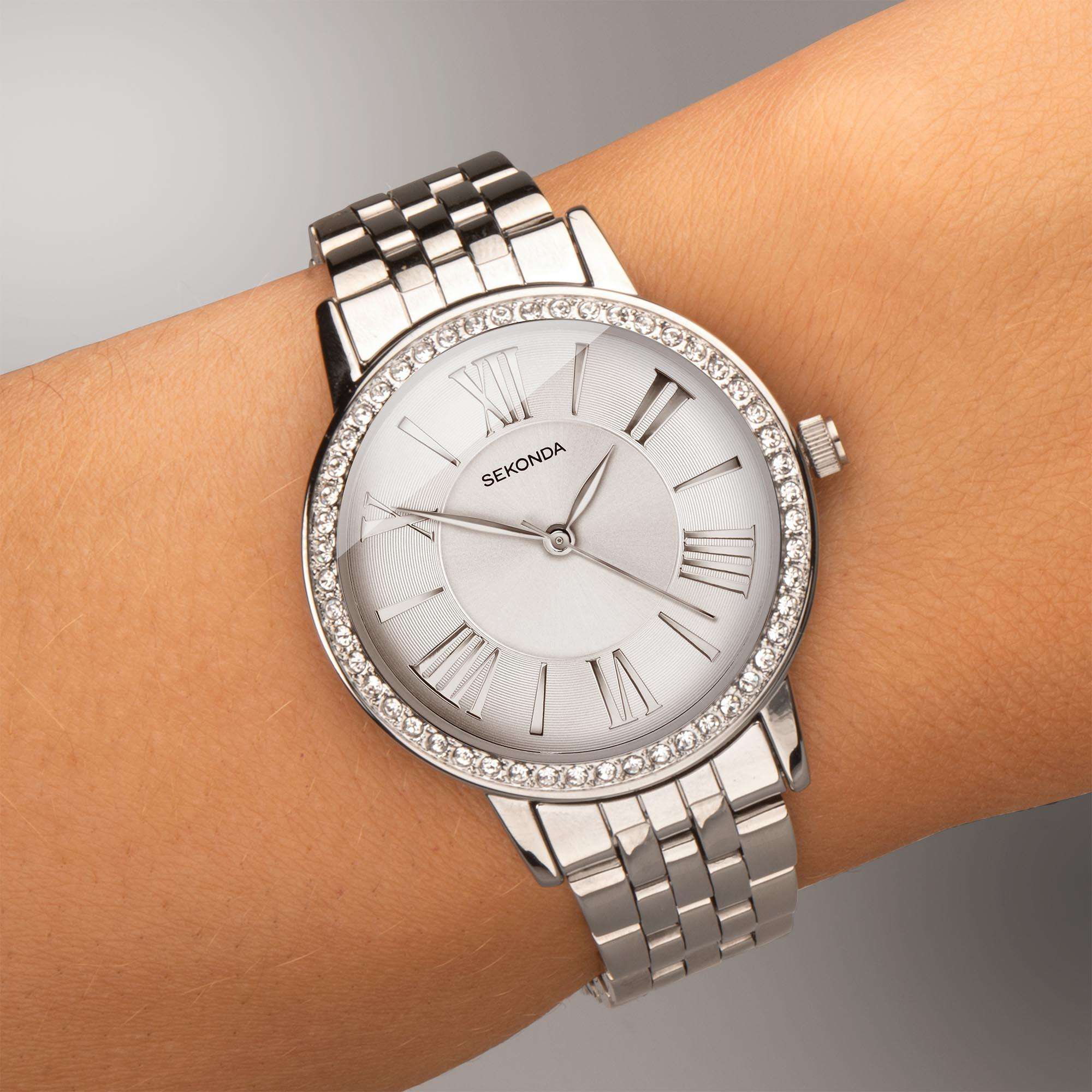 Sekonda Hero Quartz White Dial Stainless Steel Bracelet Ladies Watch 40348