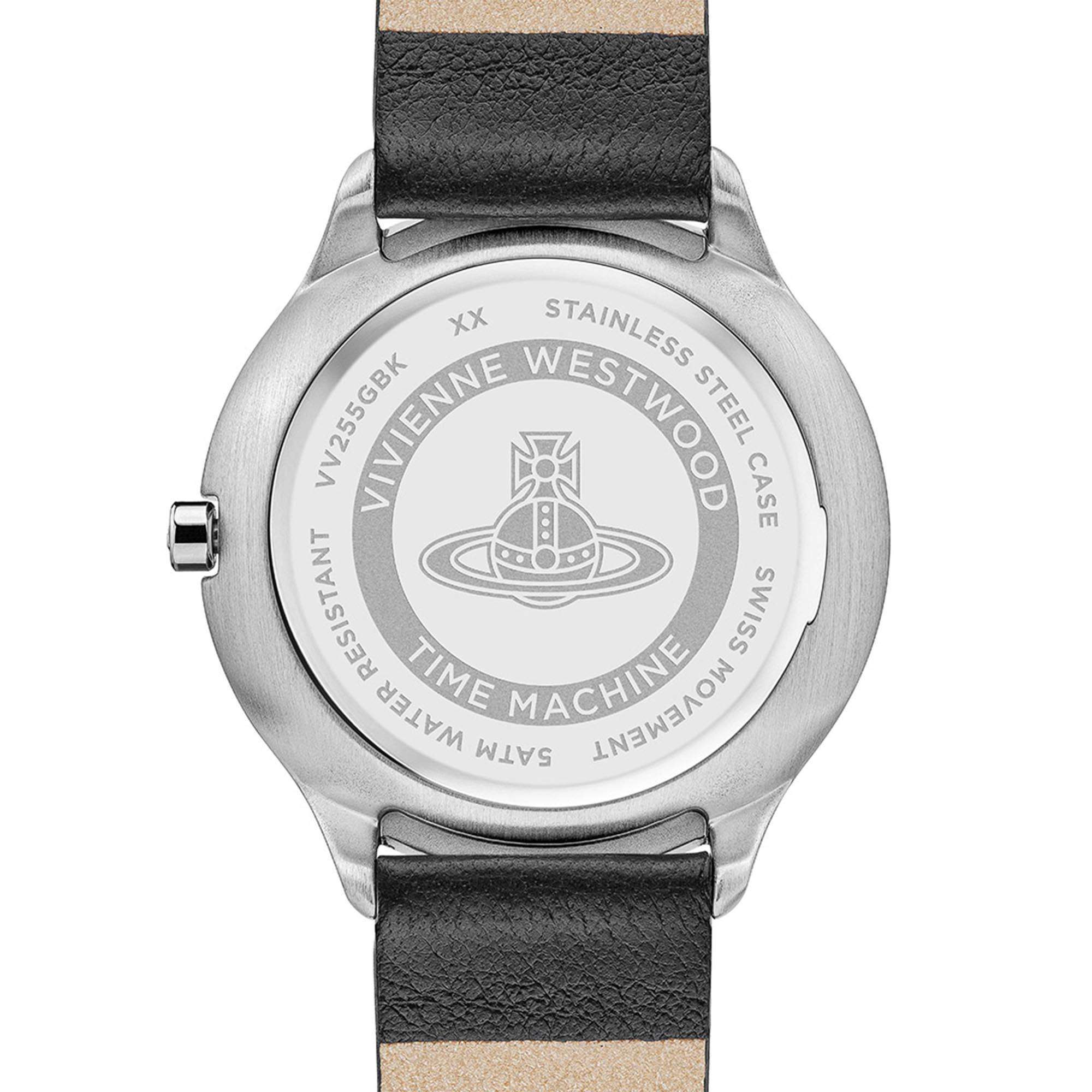 Vivienne Westwood The Elcho Quartz Black Dial Black Leather Strap Ladies Watch VV255SGBK