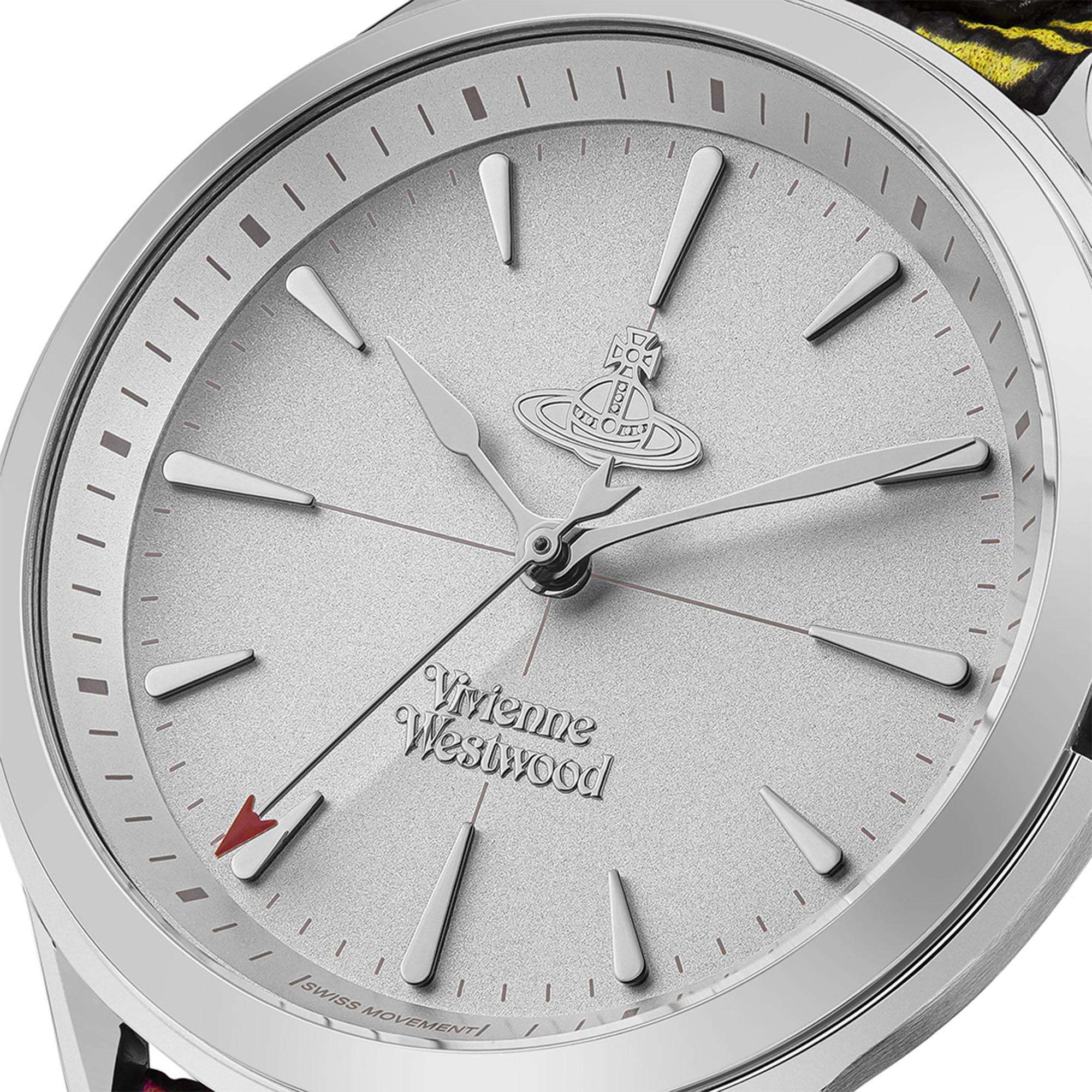 Vivienne Westwood The Elcho Quartz Silver Dial Tartan Leather Strap Ladies Watch VV255SLMT