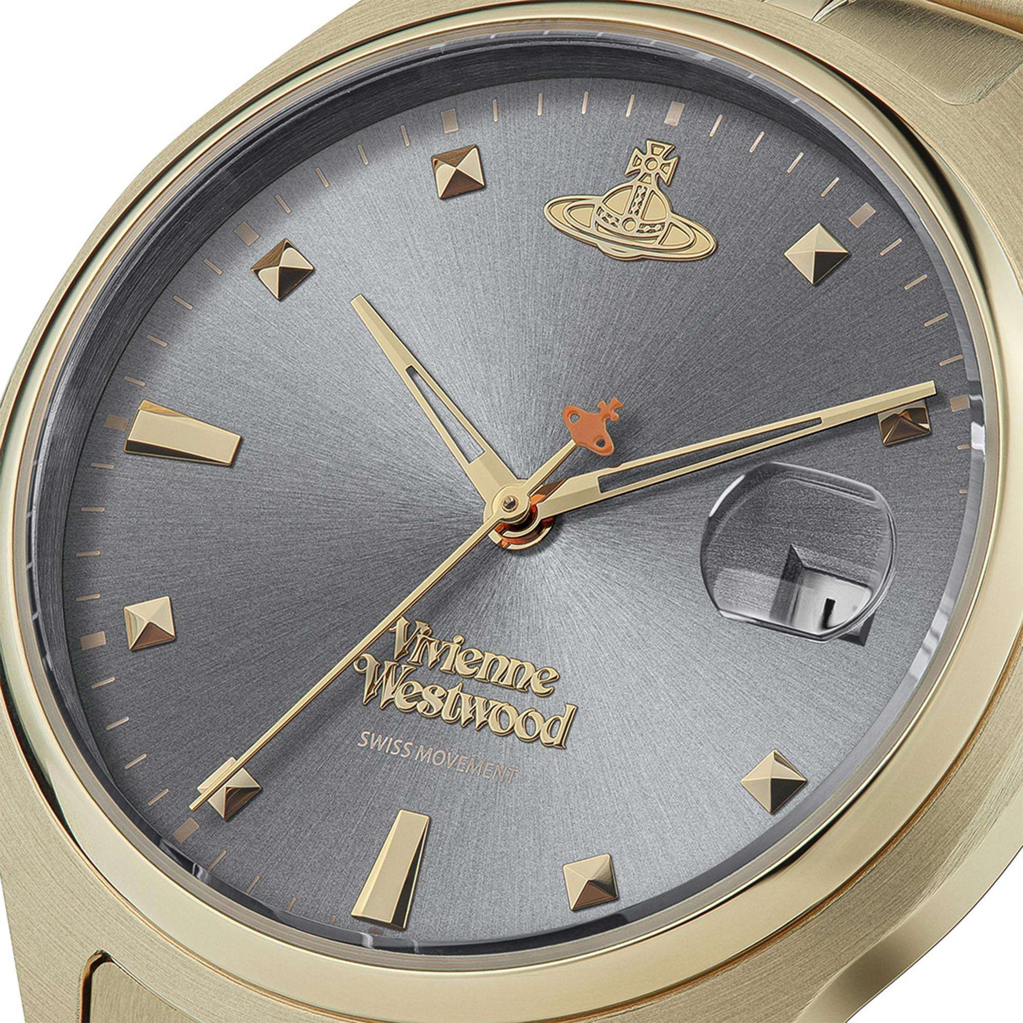 Vivienne Westwood Camberwell Quartz Grey Dial Gold Stainless Steel Bracelet Ladies Watch VV261GYGD
