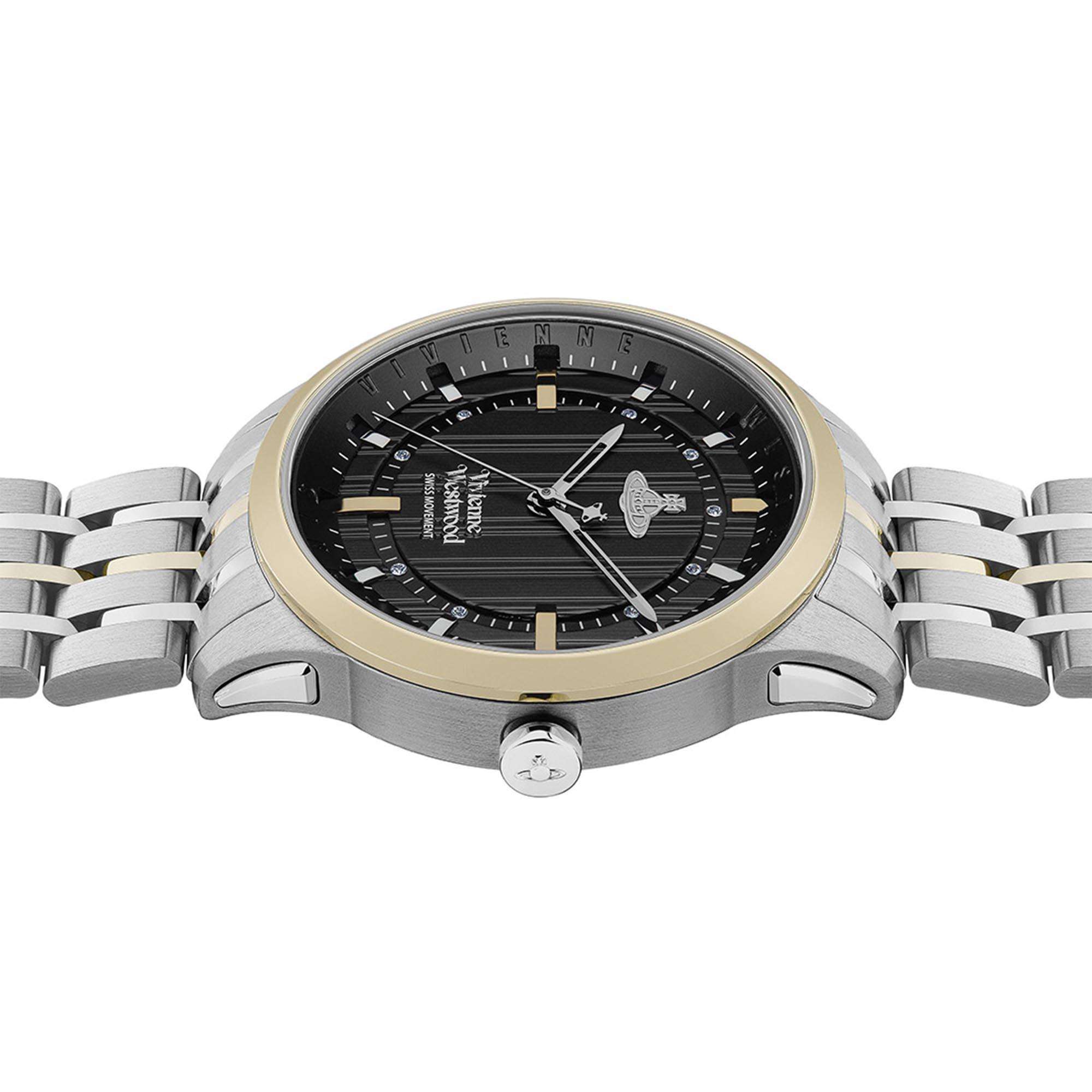 Vivienne Westwood East End Quartz Black Dial Stainless Steel Bracelet Ladies Watch VV262BKSG