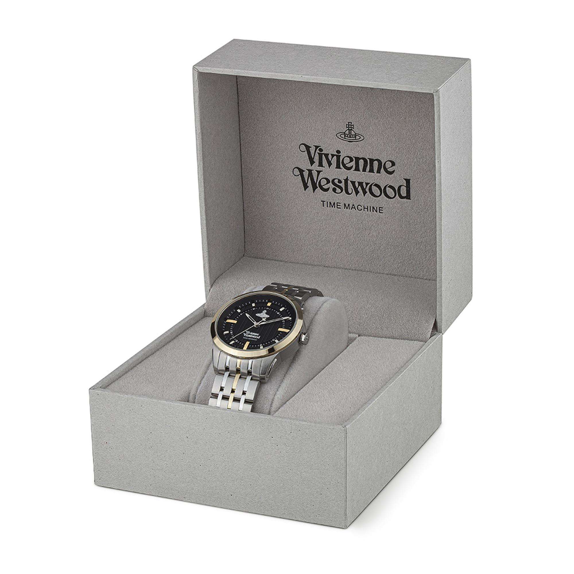 Vivienne Westwood East End Quartz Black Dial Stainless Steel Bracelet Ladies Watch VV262BKSG