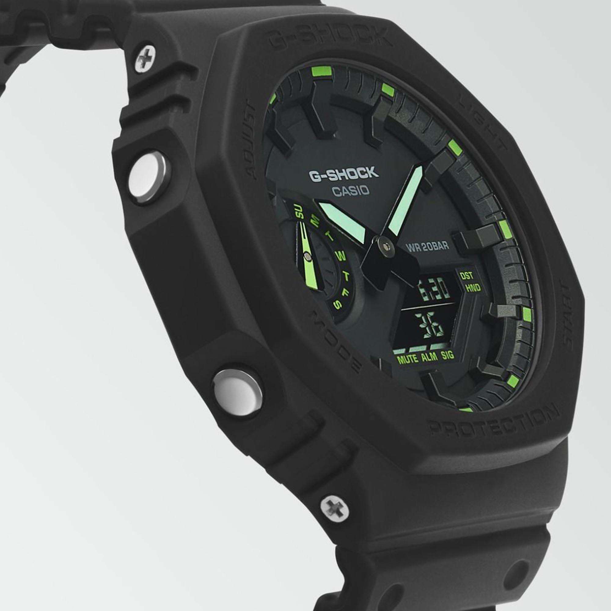 Casio G-Shock Octagon Quartz Black Dial Resin Strap Men's Watch GA-2100-1A3ER