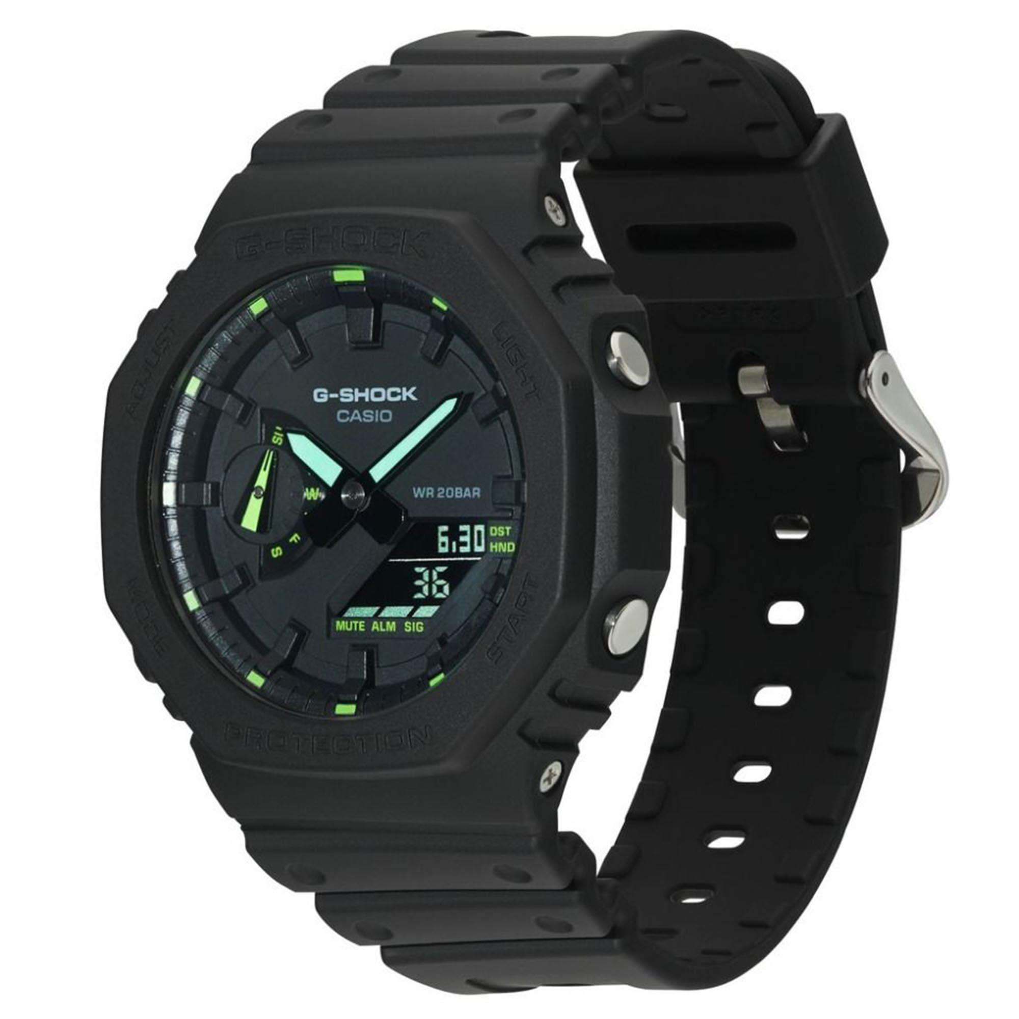 Casio G-Shock Octagon Quartz Black Dial Resin Strap Men's Watch GA-2100-1A3ER