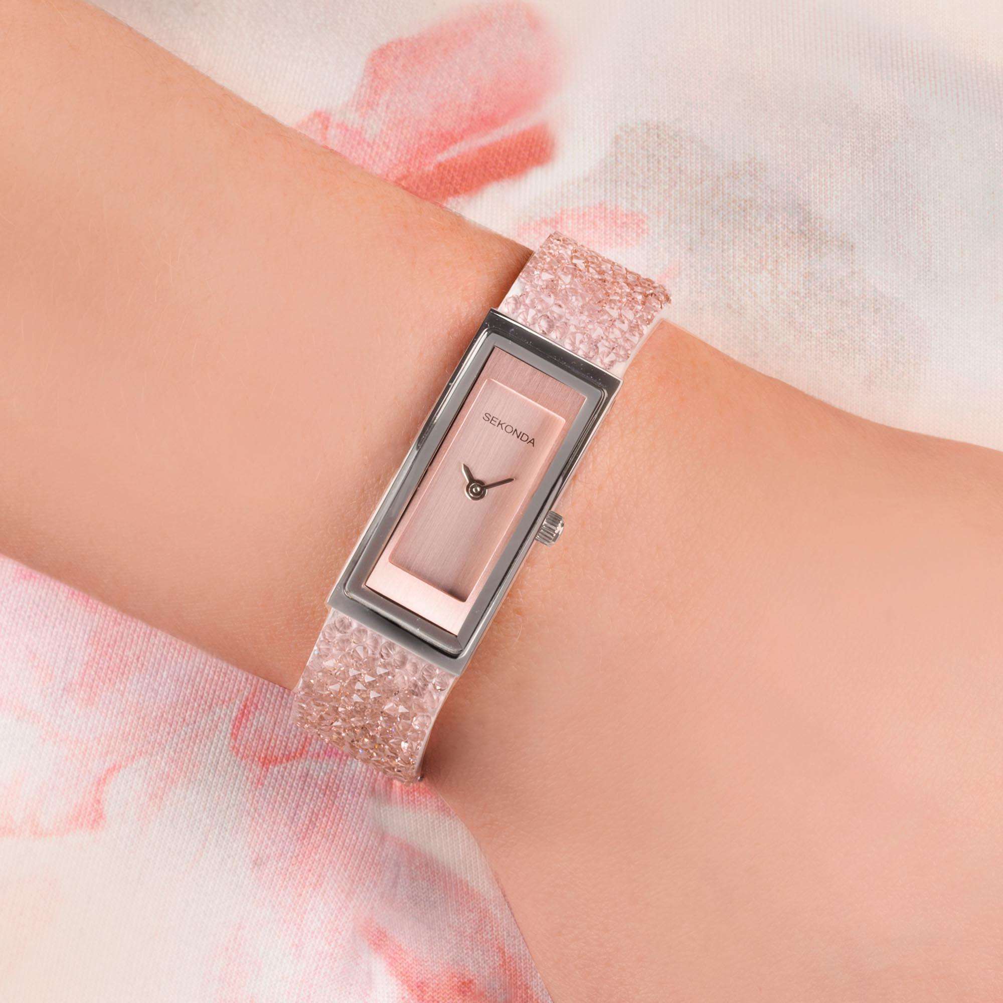 Sekonda Pastel Rocks Quartz Pink Dial Pink Strap Ladies Watch 40373