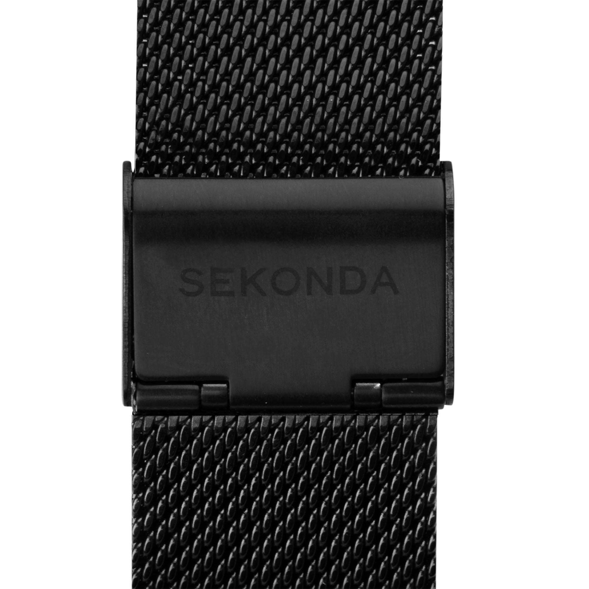 Sekonda Classic Quartz Black Dial Black Milanese Bracelet Unisex Watch 1942