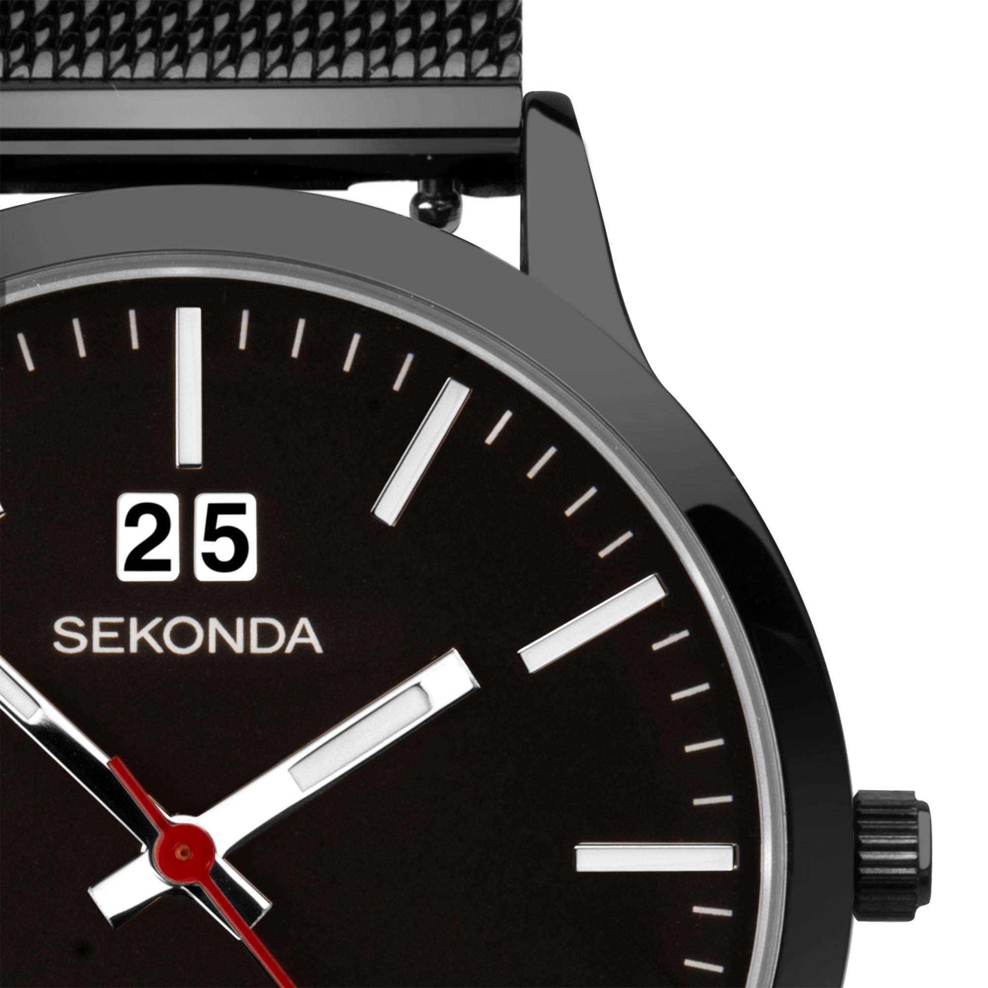 Sekonda Classic Quartz Black Dial Black Milanese Bracelet Unisex Watch 1942