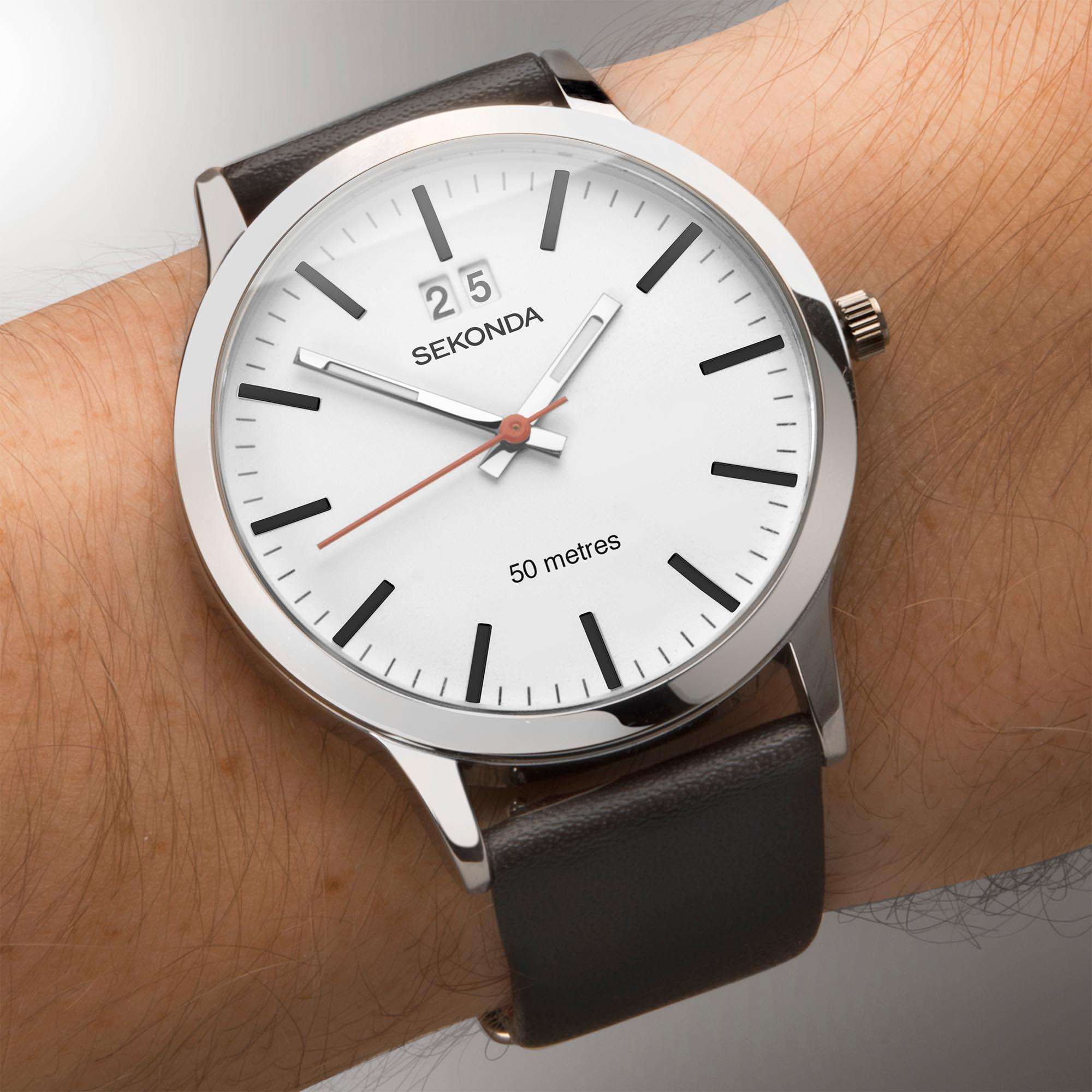 Sekonda Classic Quartz White Dial Black Strap Unisex Watch 1939